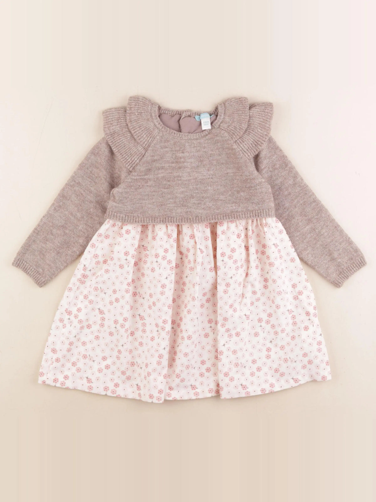 Obaïbi - robe beige, rose - 24 mois