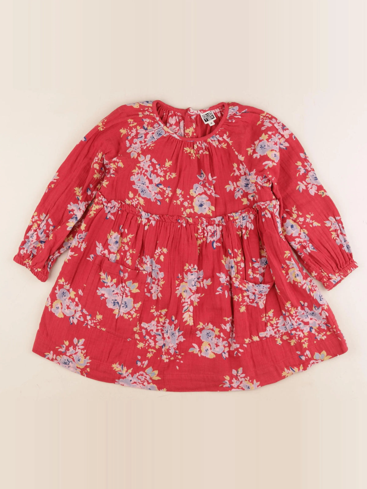 Bonton - robe rouge - 4 ans