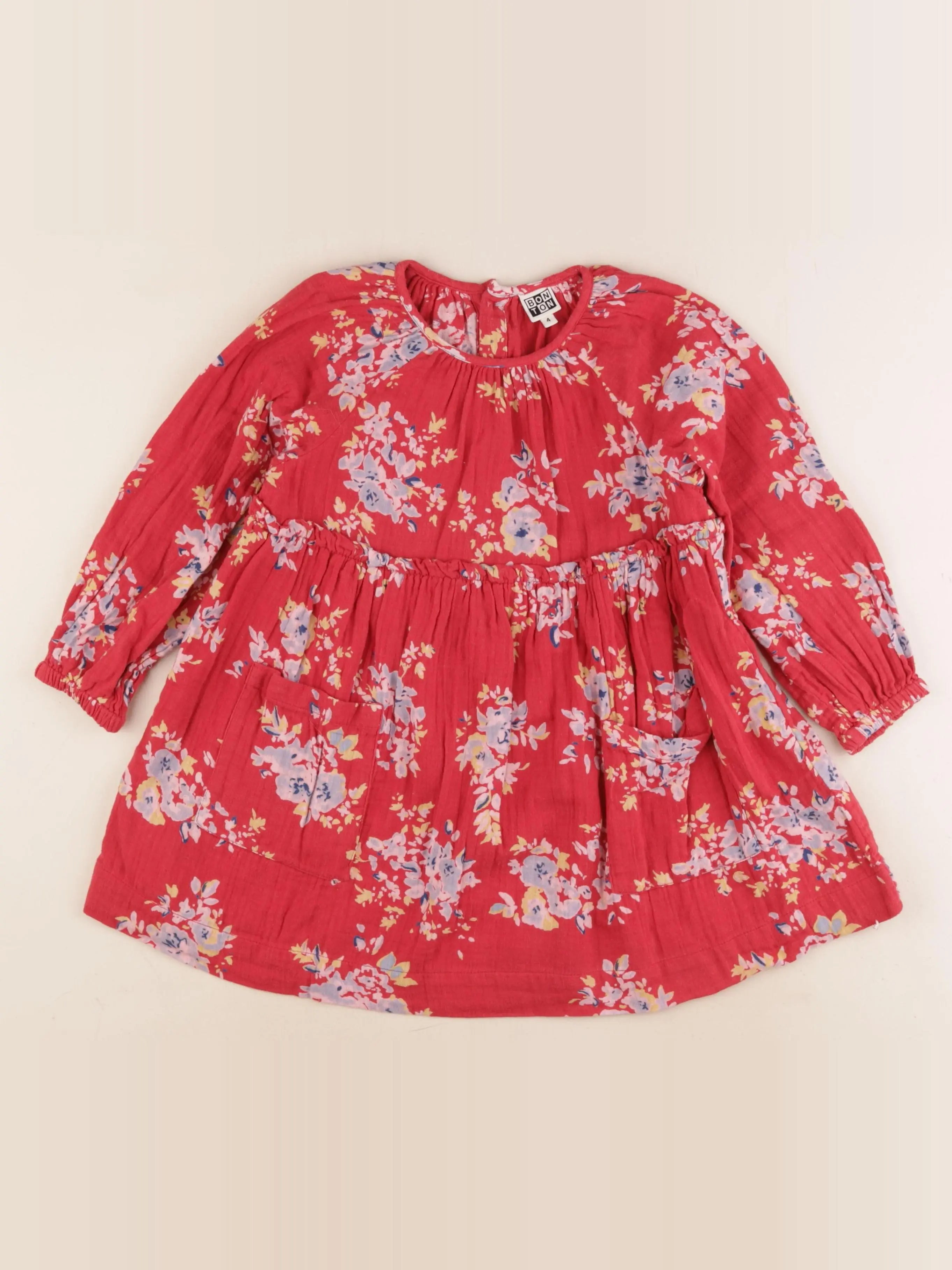 Bonton - robe rouge - 4 ans