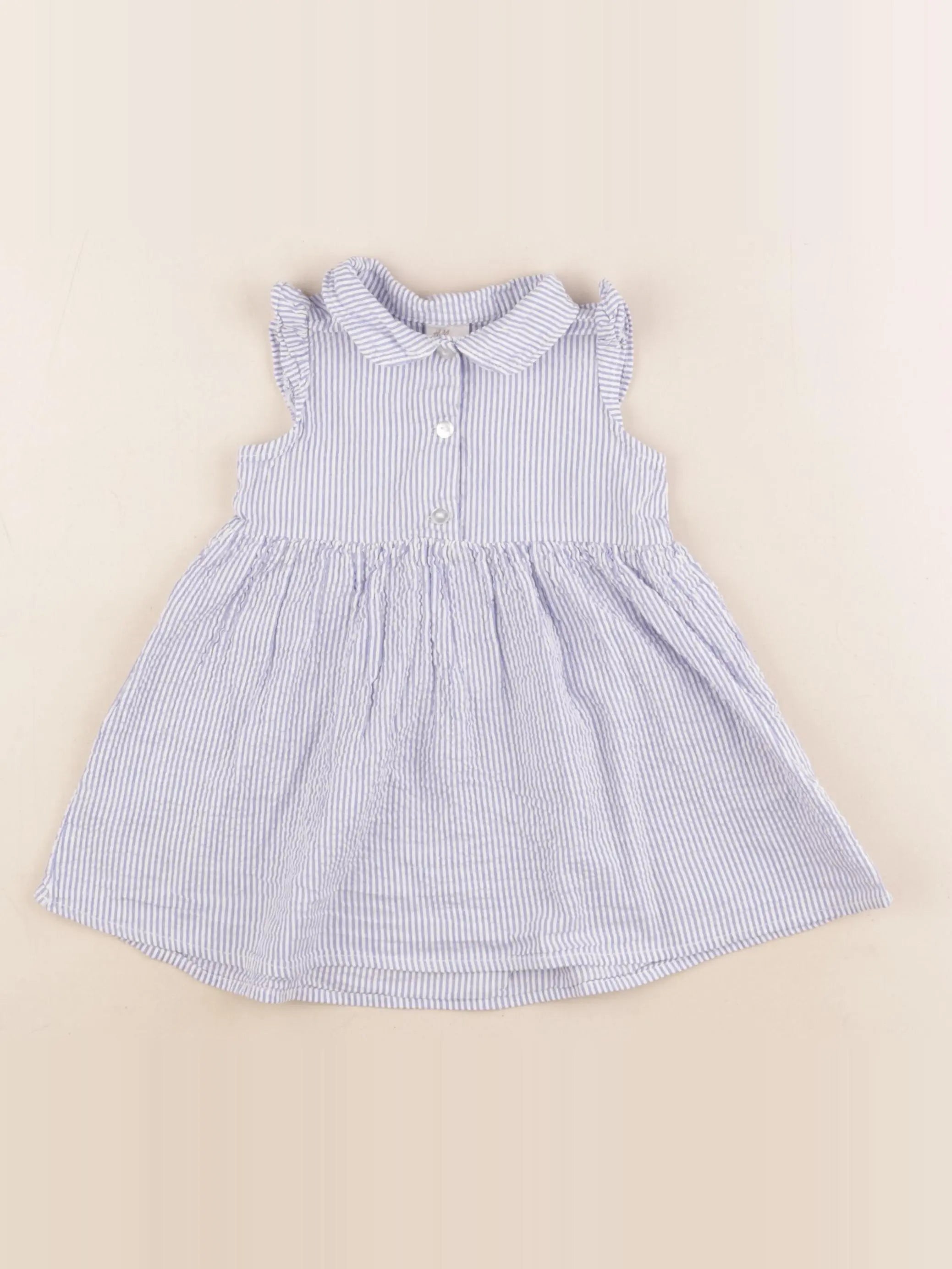 H&M - robe bleu - 6/9 mois
