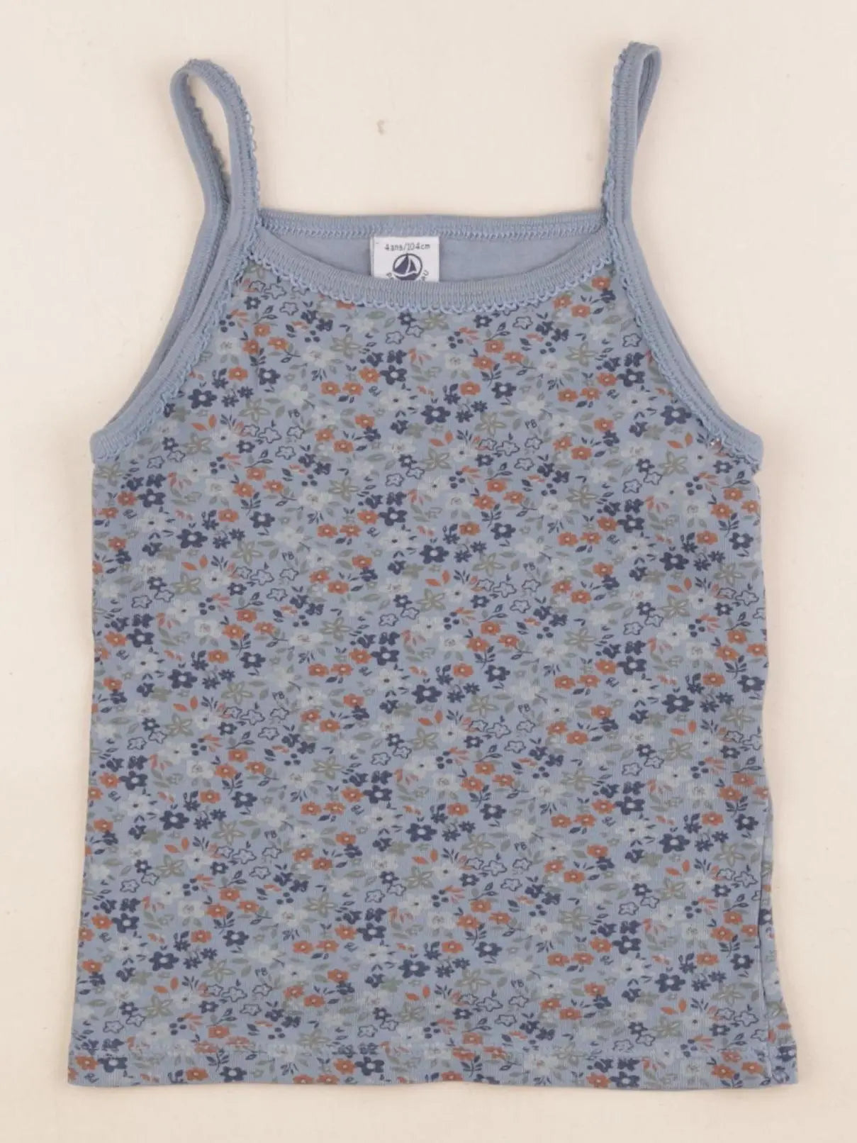 Petit Bateau - maillot de corps bleu - 4 ans