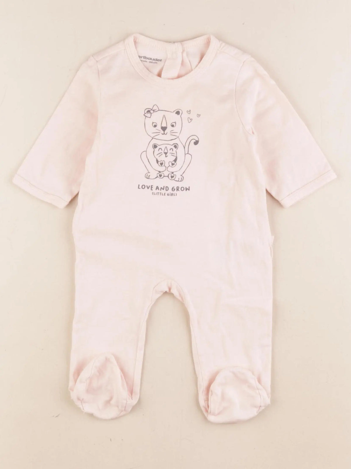 Vertbaudet - pyjama coton rose - 6 mois