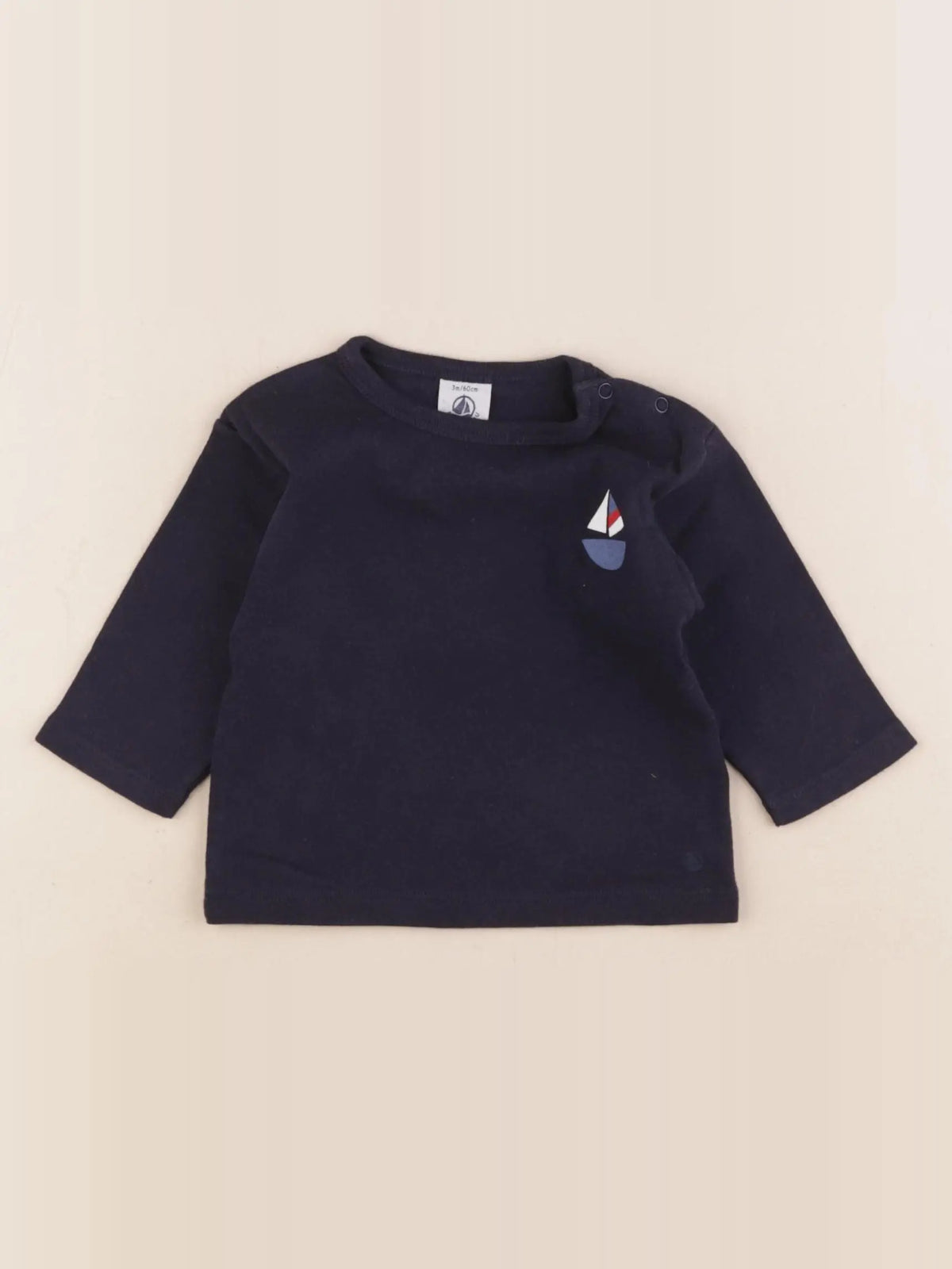 Petit Bateau - tee-shirt bleu - 3 mois
