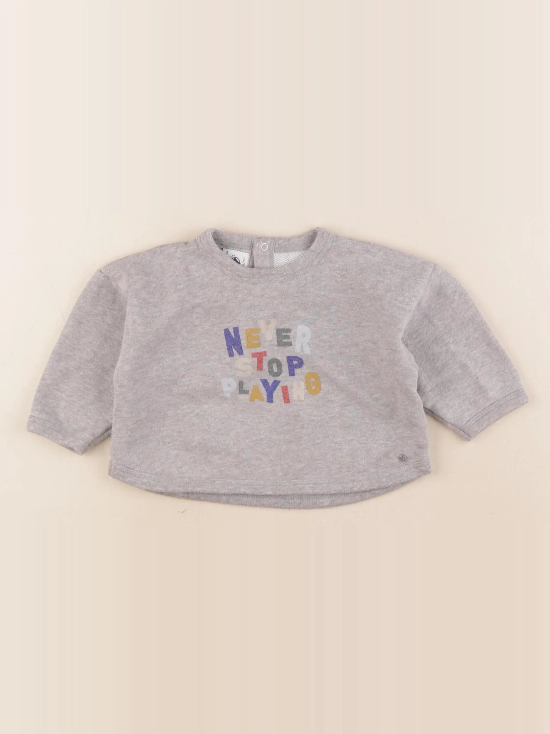 Petit Bateau - sweat gris - 12 mois