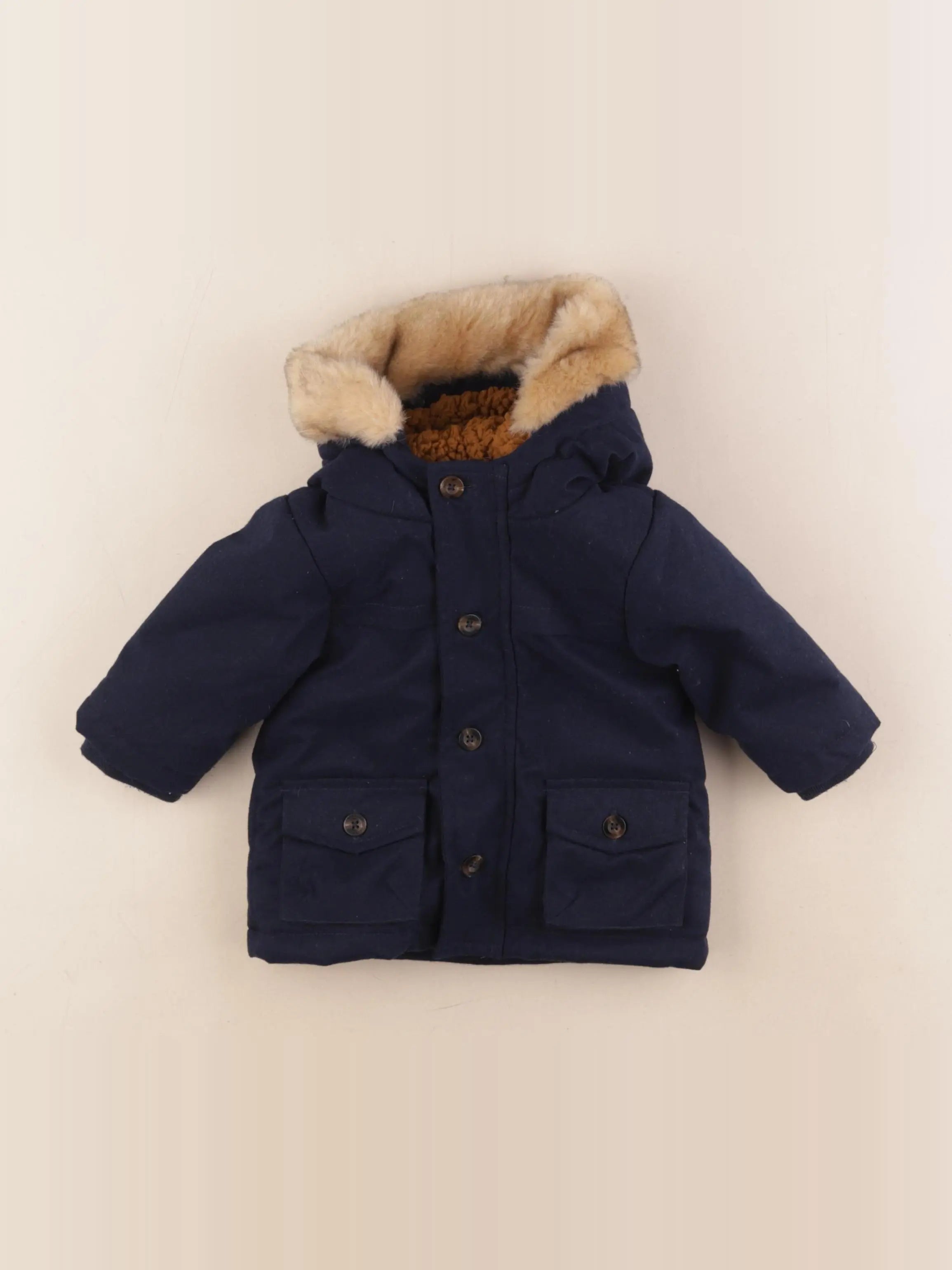 Vertbaudet - manteau bleu - 3 mois