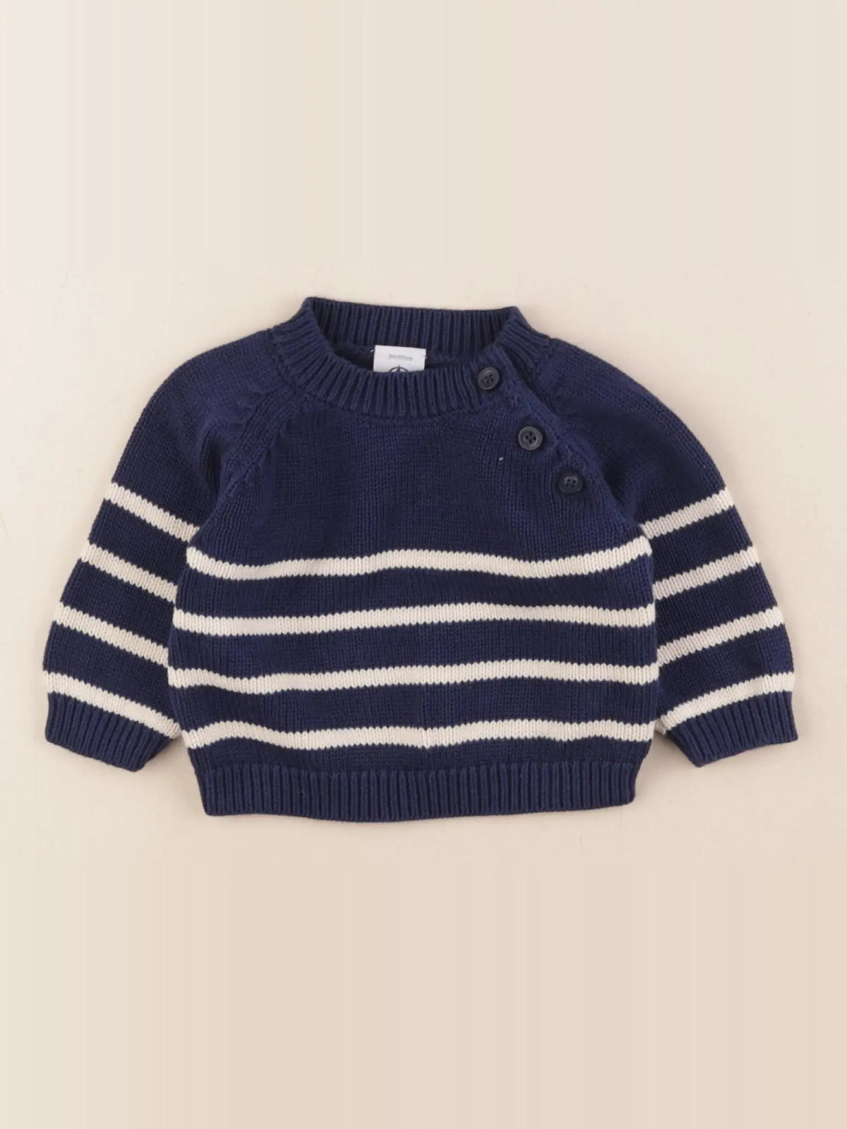 Petit Bateau - pull bleu - 3 mois