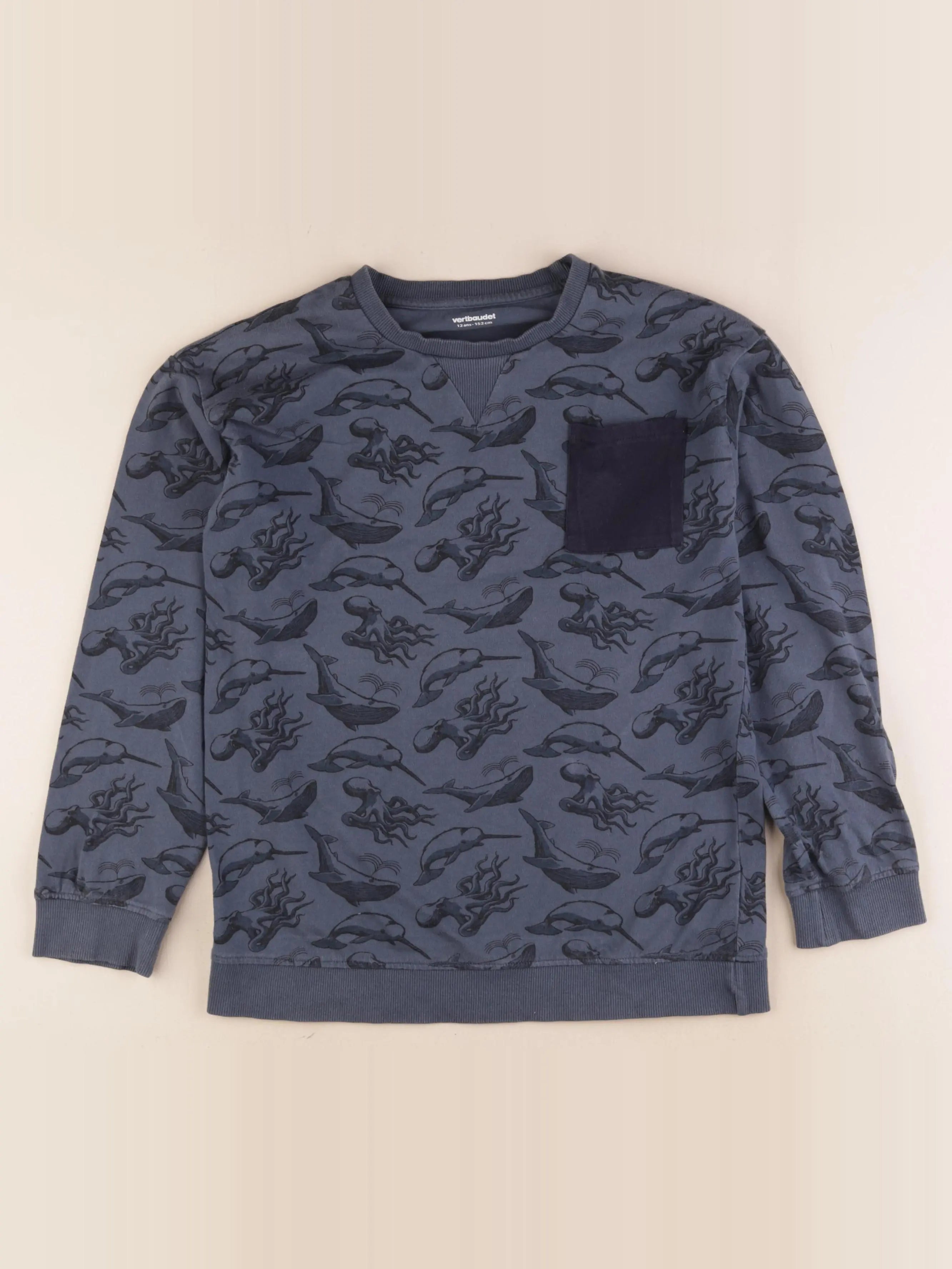 Vertbaudet - tee-shirt bleu - 12 ans