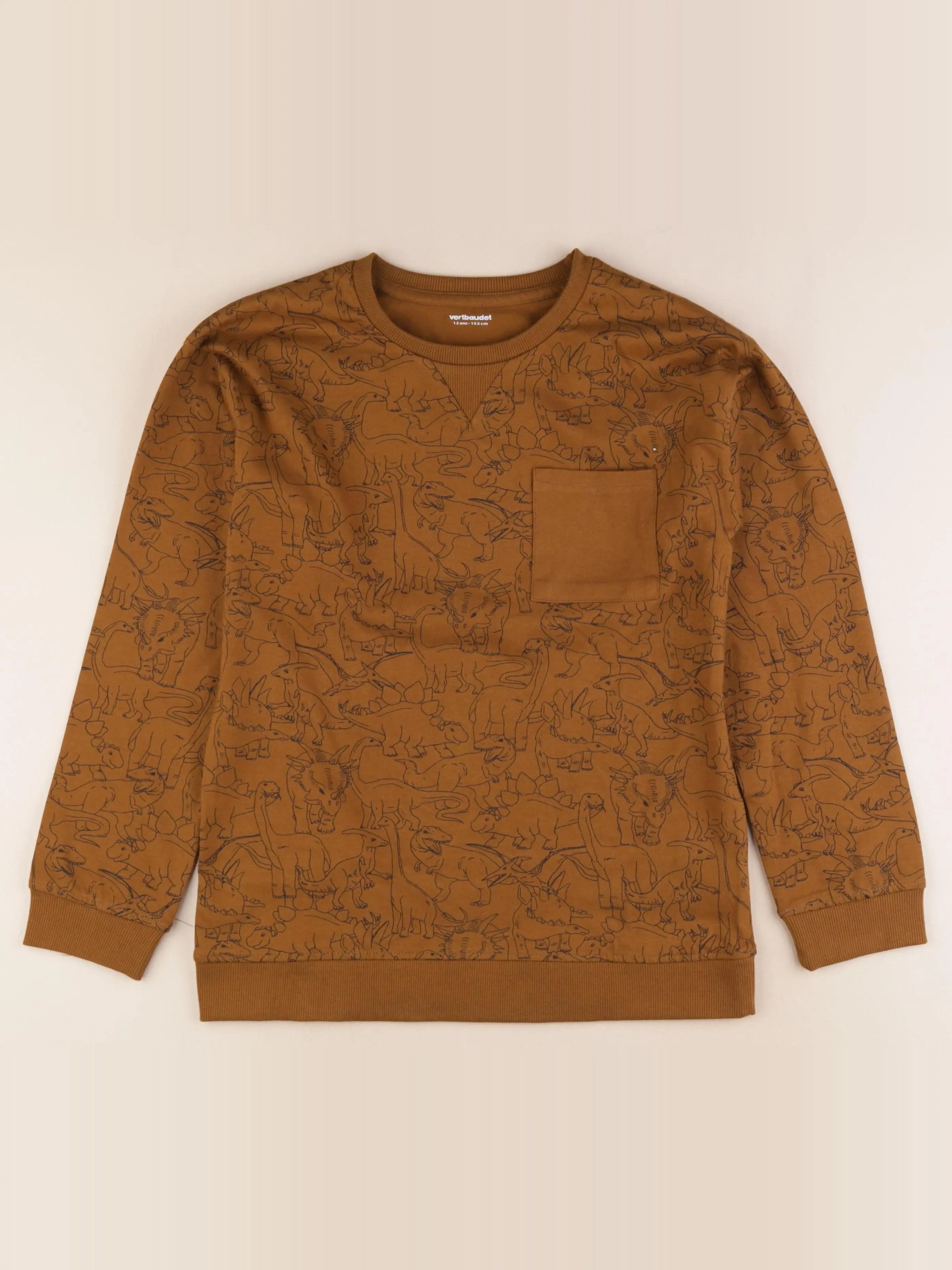 Vertbaudet - tee-shirt marron - 12 ans