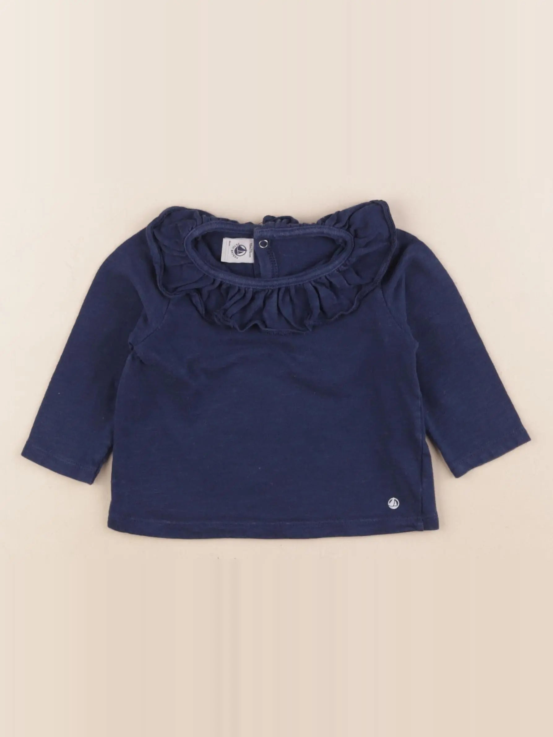 Petit Bateau - tee-shirt bleu - 12 mois