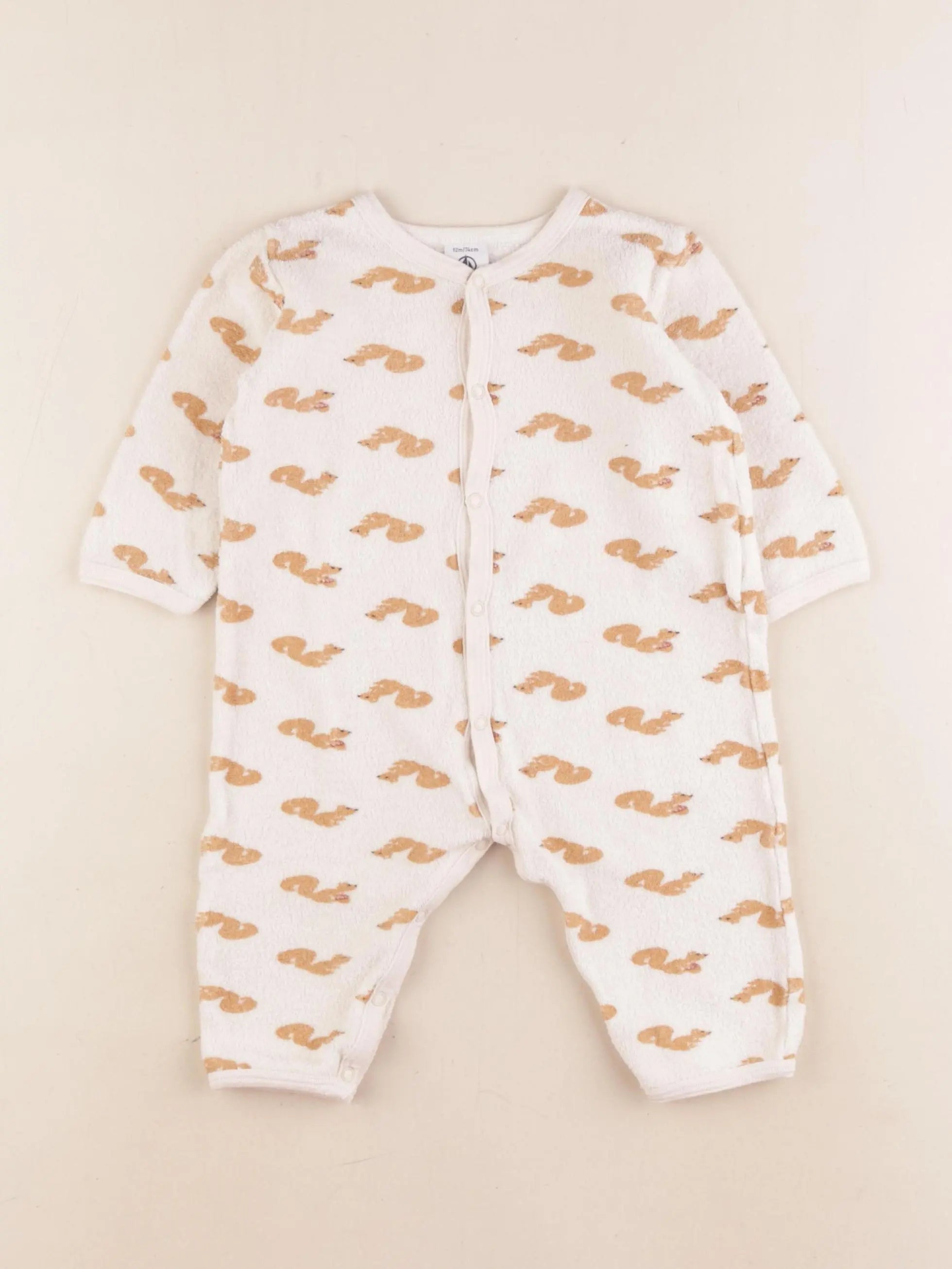 Petit Bateau - combinaison blanc, orange - 12 mois