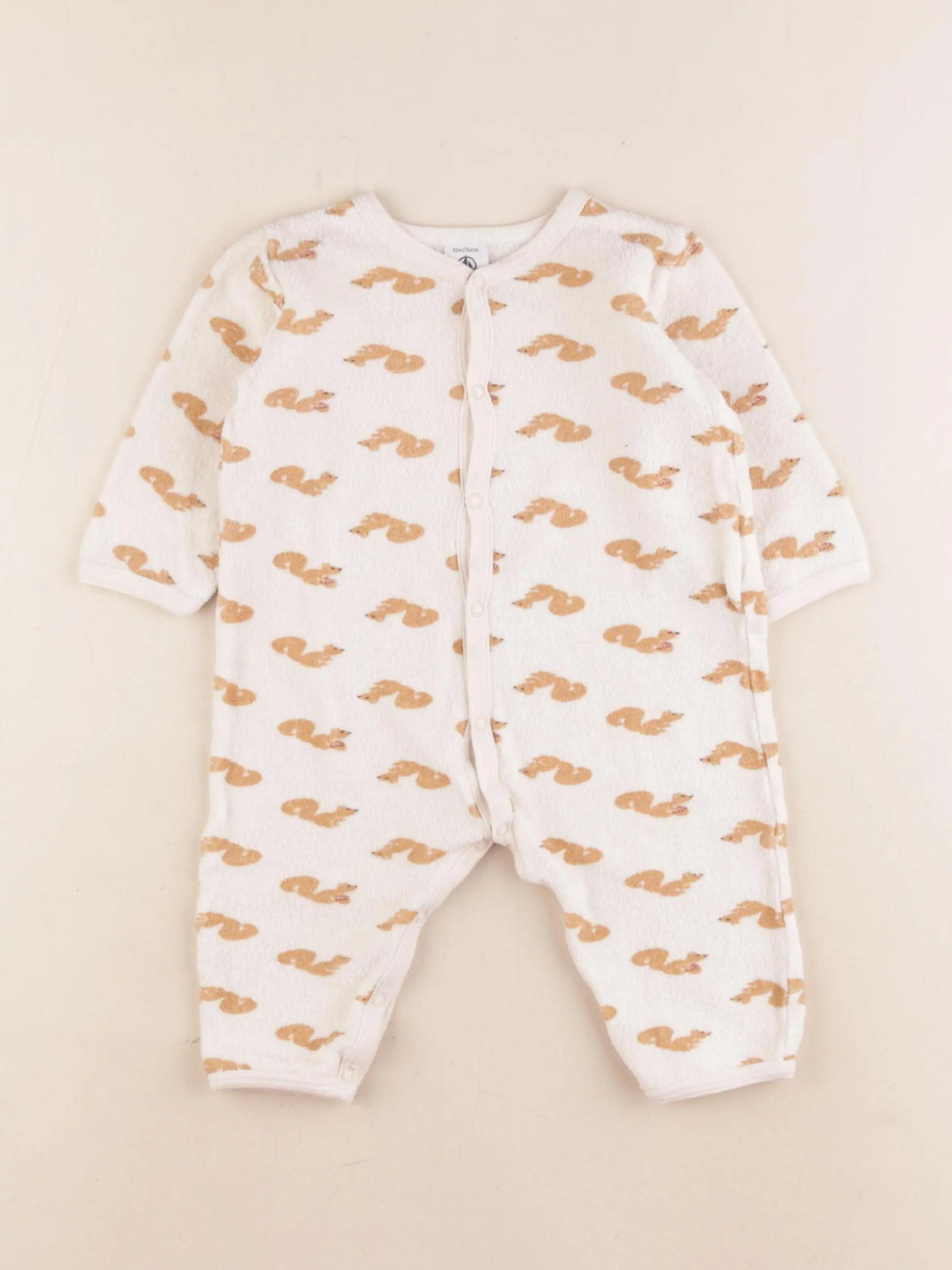 Petit Bateau - combinaison blanc, orange - 12 mois