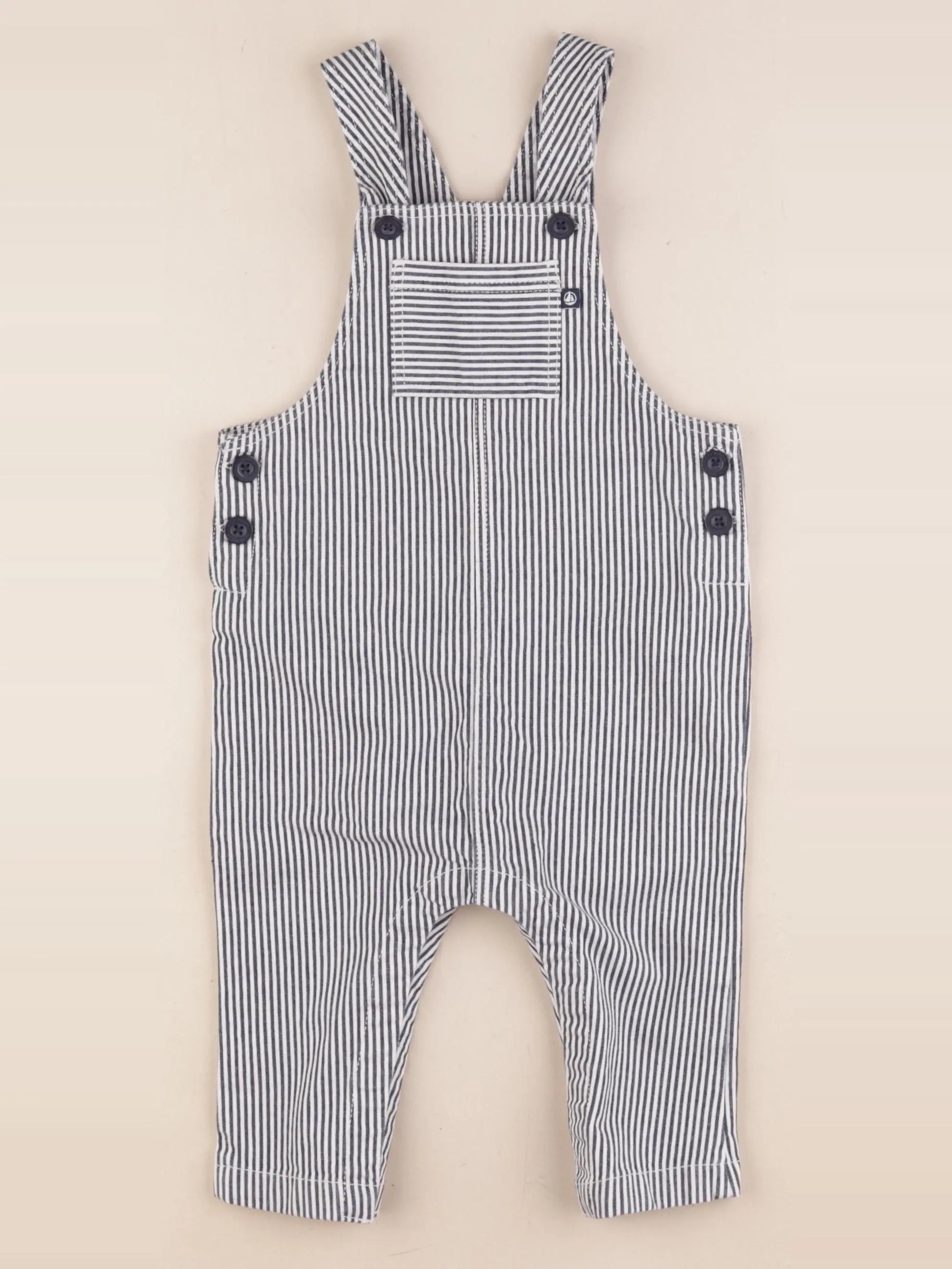 Petit Bateau - salopette bleu, blanc - 18 mois