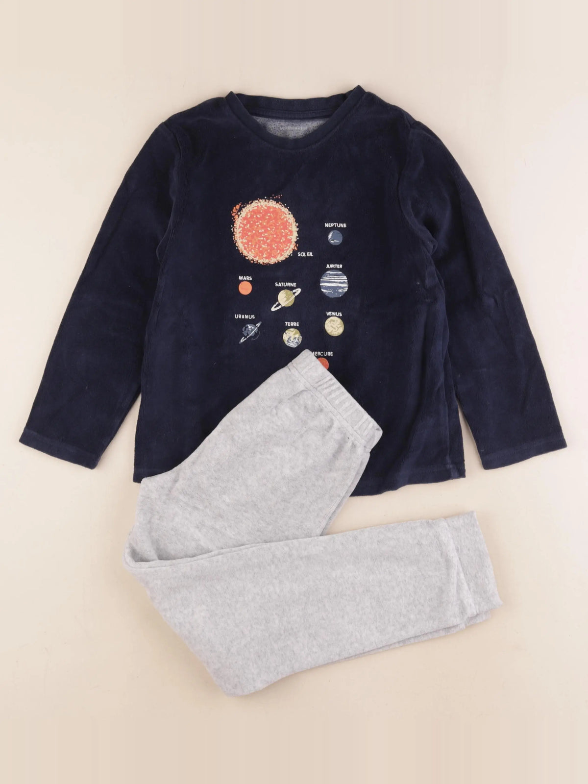 Vertbaudet - pyjama velours multicolore - 8 ans