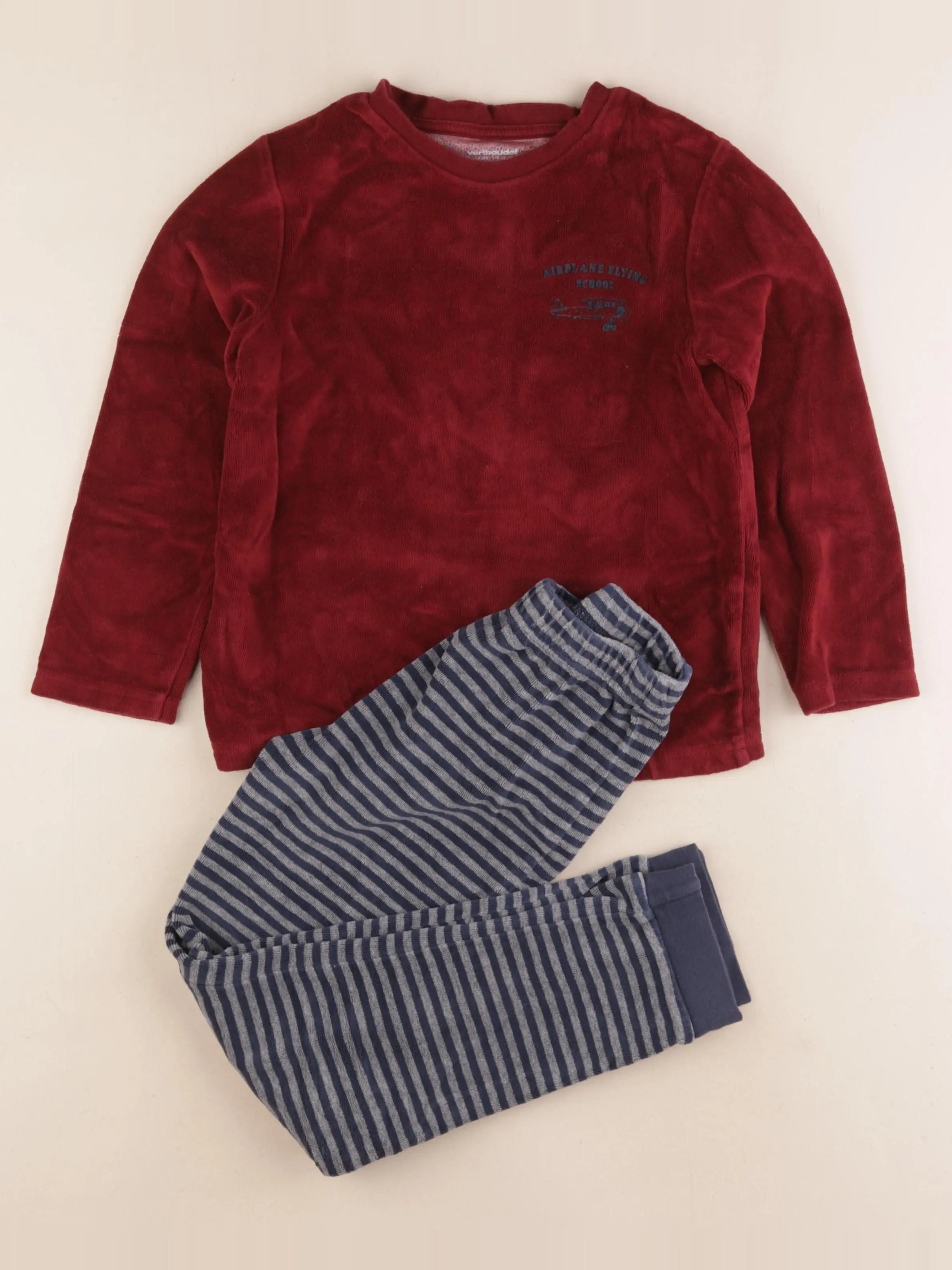 Vertbaudet - pyjama velours multicolore - 8 ans