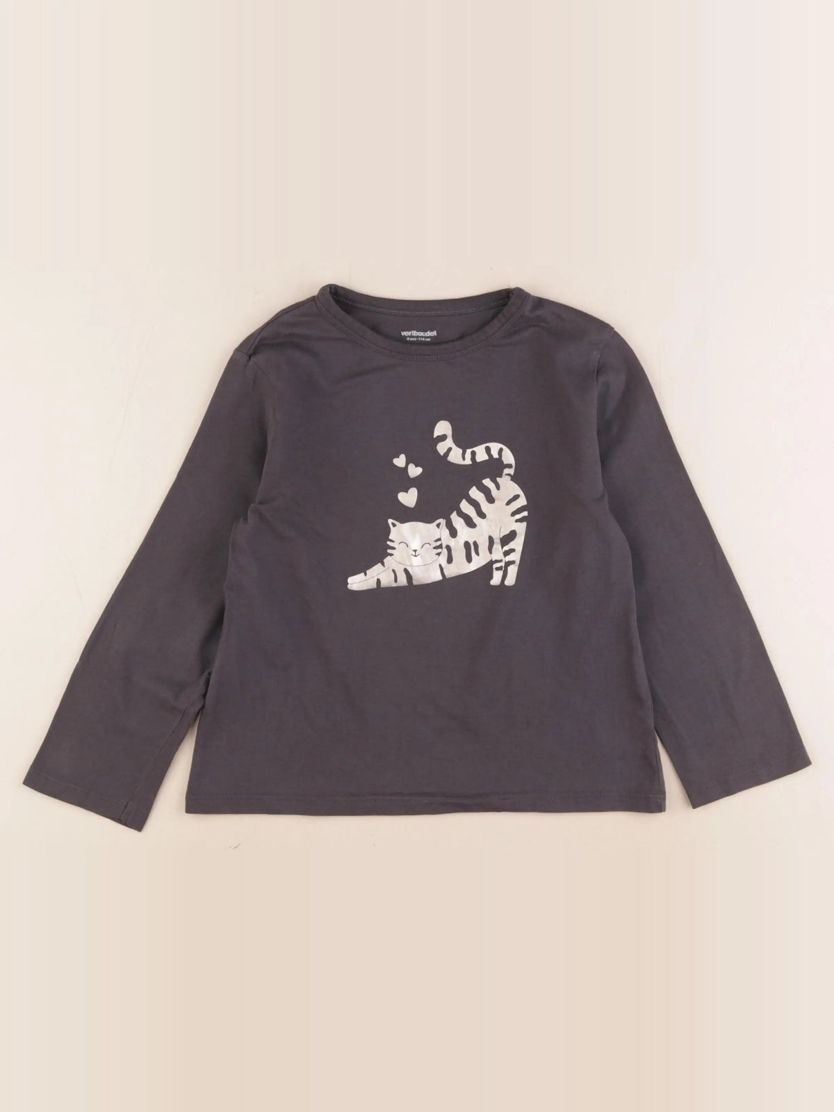 Vertbaudet - tee-shirt gris - 6 ans