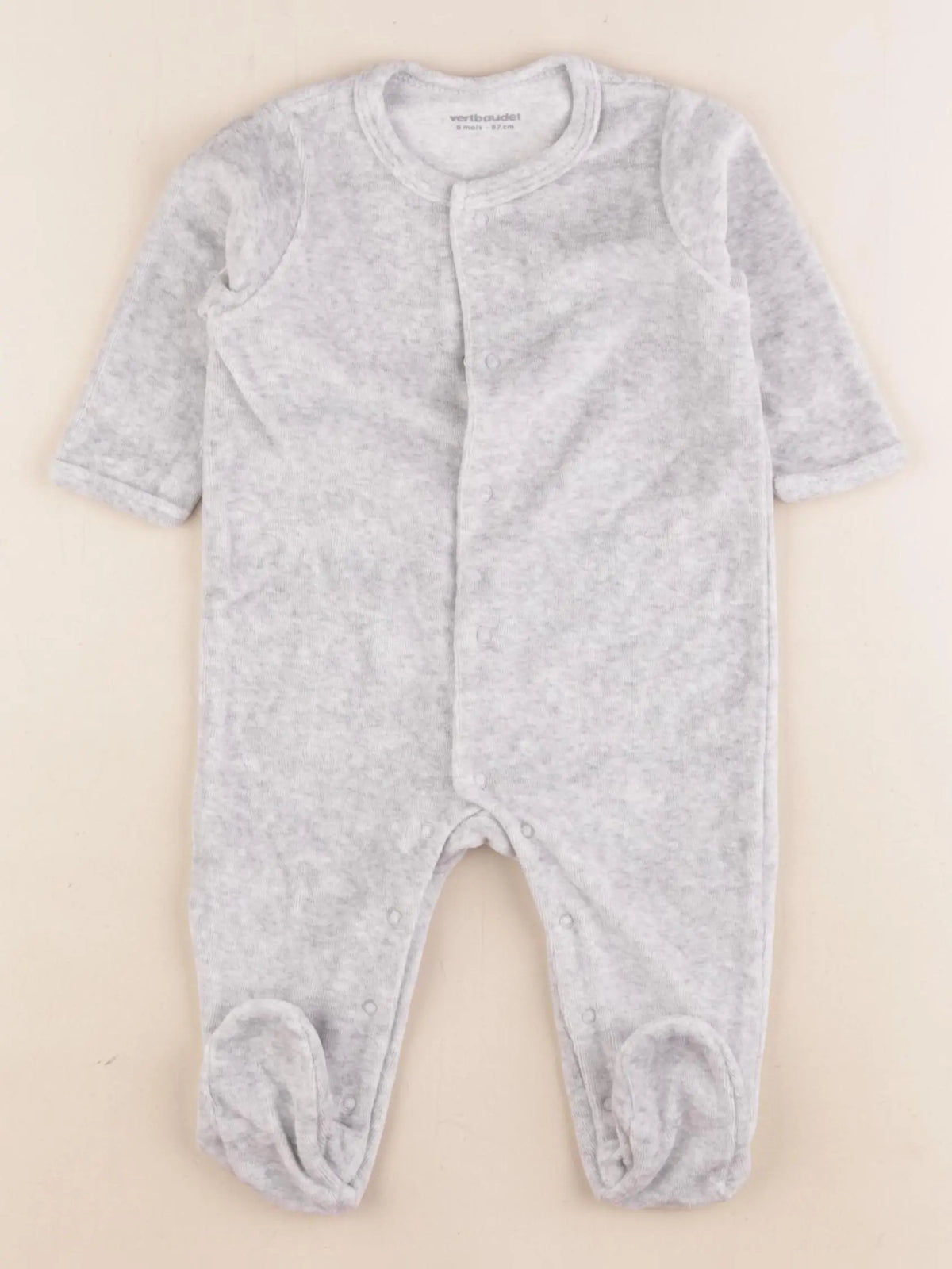 Vertbaudet - pyjama velours gris - 6 mois