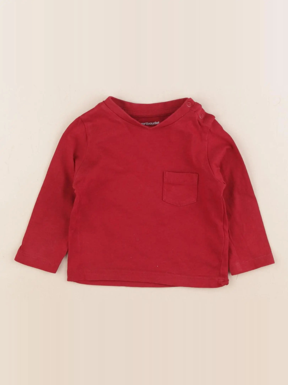 Vertbaudet - tee-shirt rouge - 6 mois