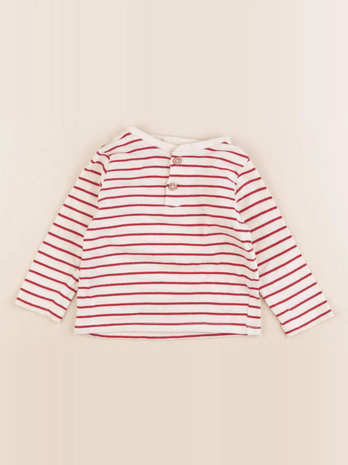 Vertbaudet - tee-shirt rouge, blanc - 6 mois