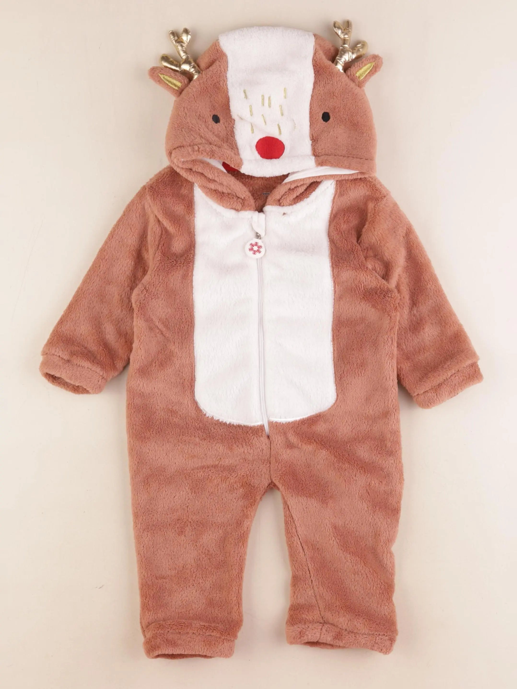 Vertbaudet - sur-pyjama marron, or - 9 mois