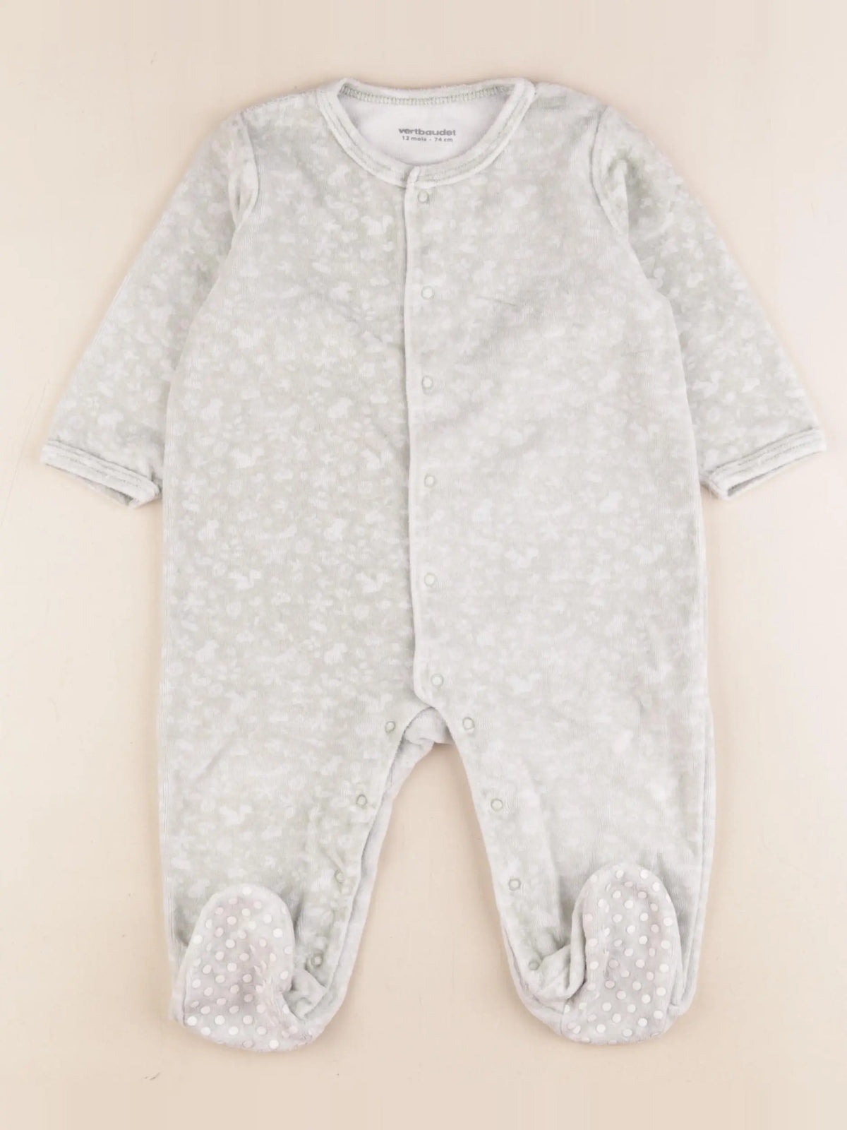 Vertbaudet - pyjama velours vert - 12 mois