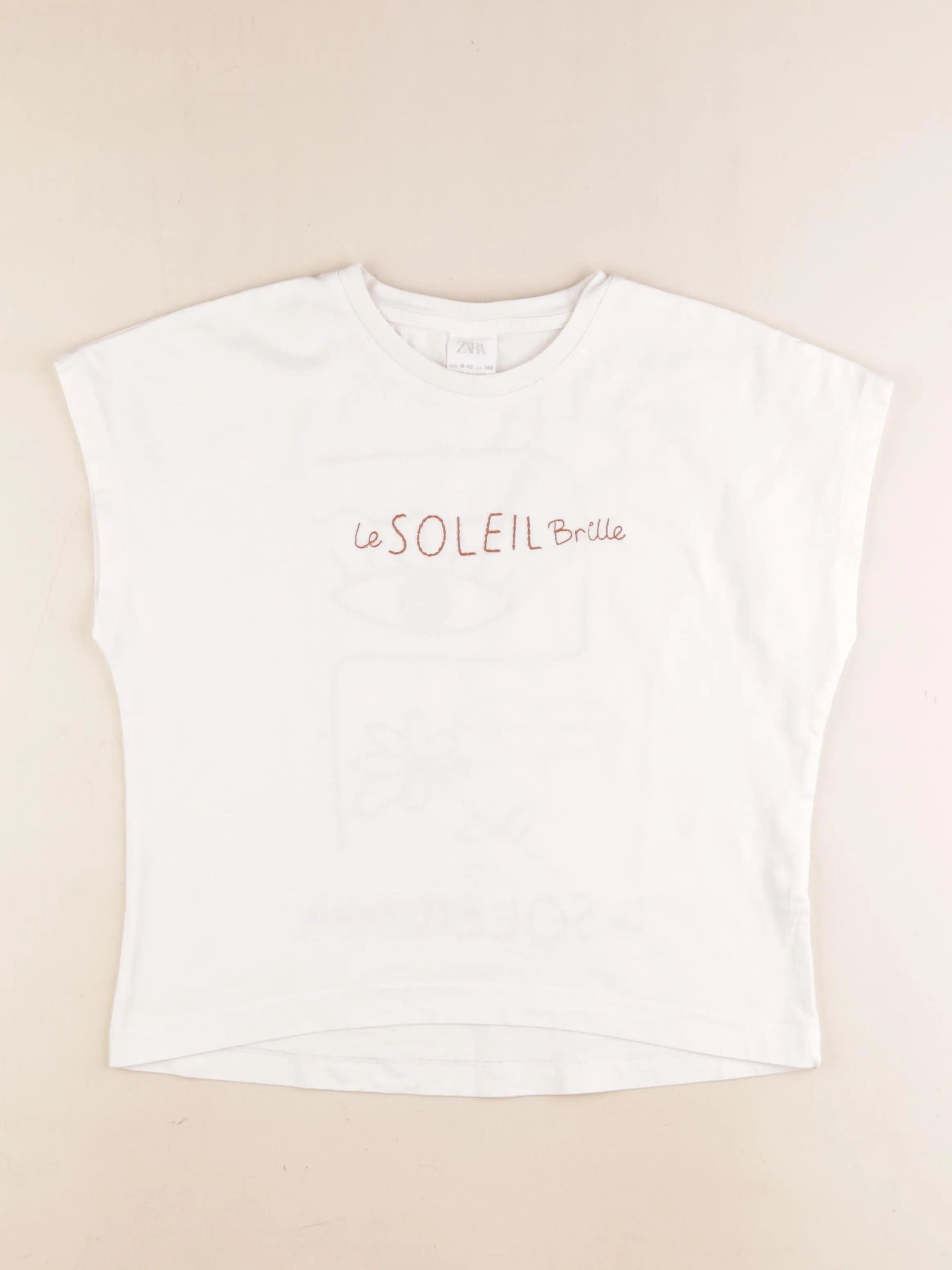 Zara - tee-shirt imprimé au dos blanc - 9/10 ans