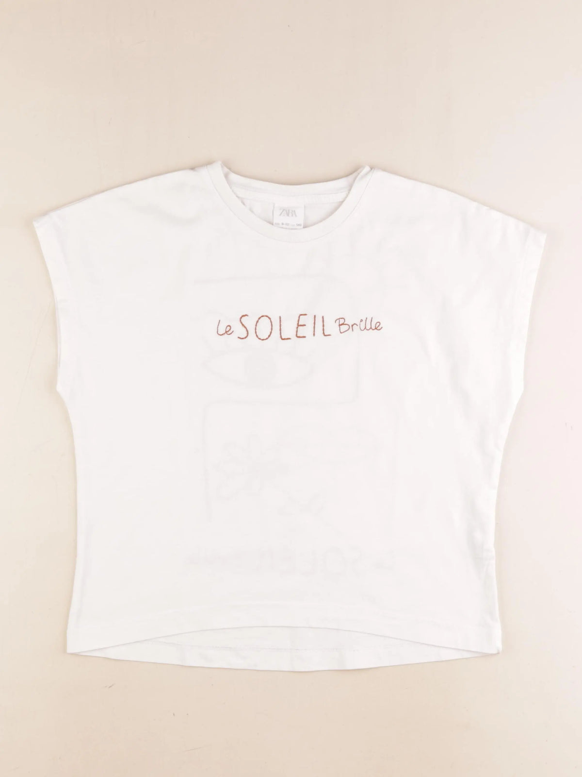 Zara - tee-shirt imprimé au dos blanc - 9/10 ans
