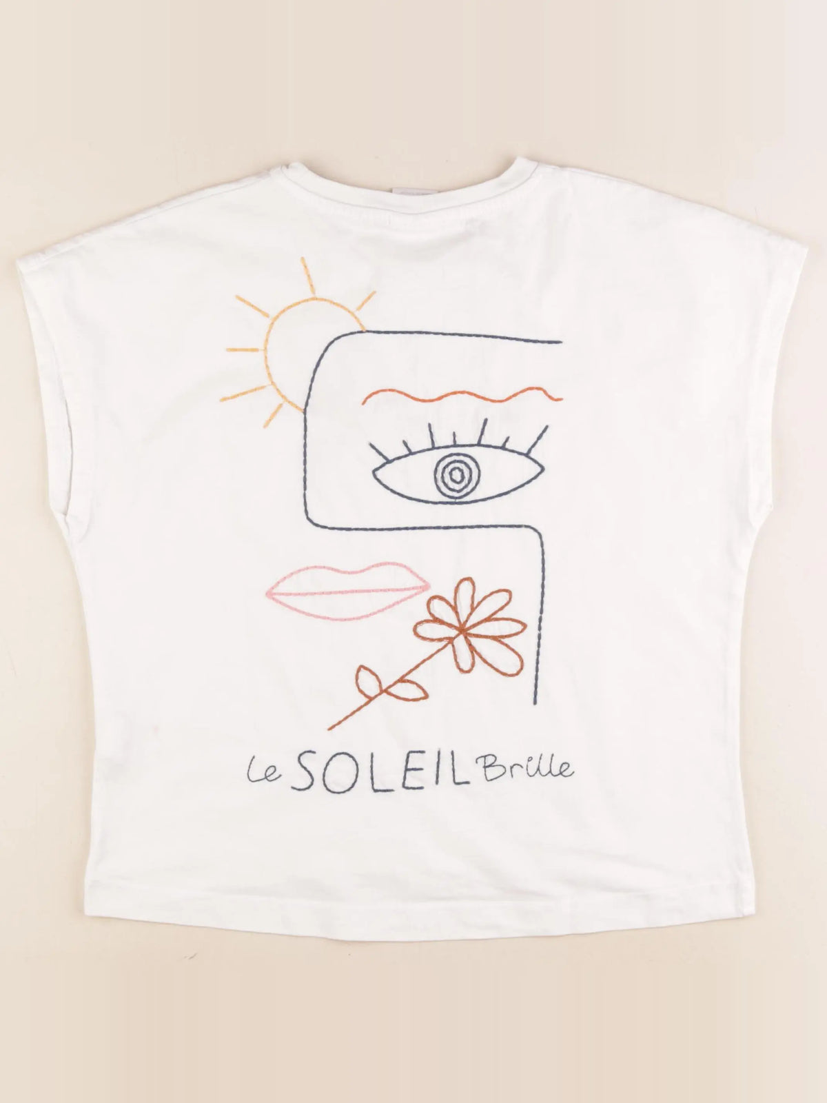 Zara - tee-shirt imprimé au dos blanc - 9/10 ans