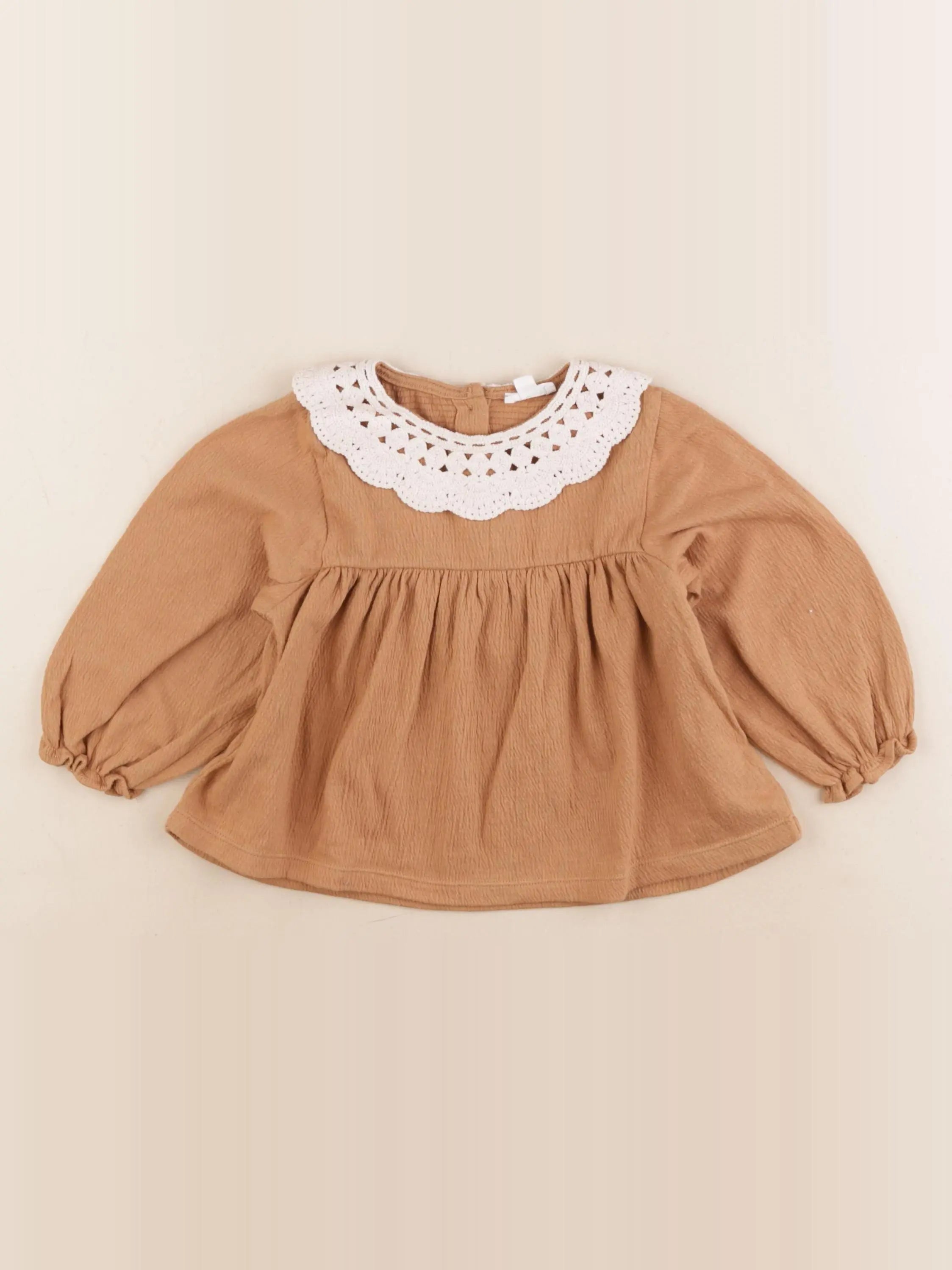 Vertbaudet - blouse marron - 18 mois