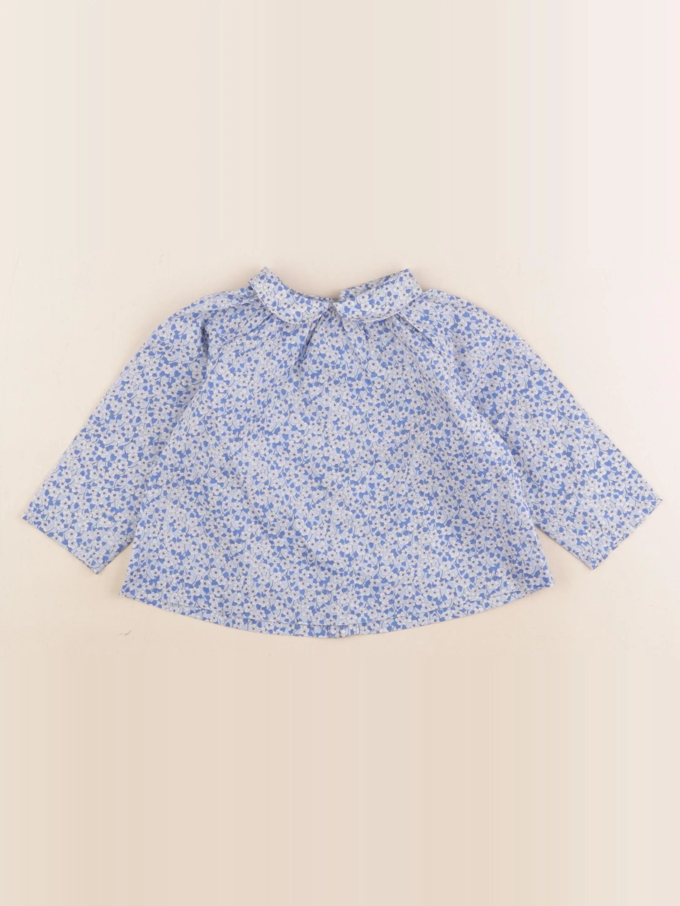 Jacadi - blouse liberty bleu - 12 mois