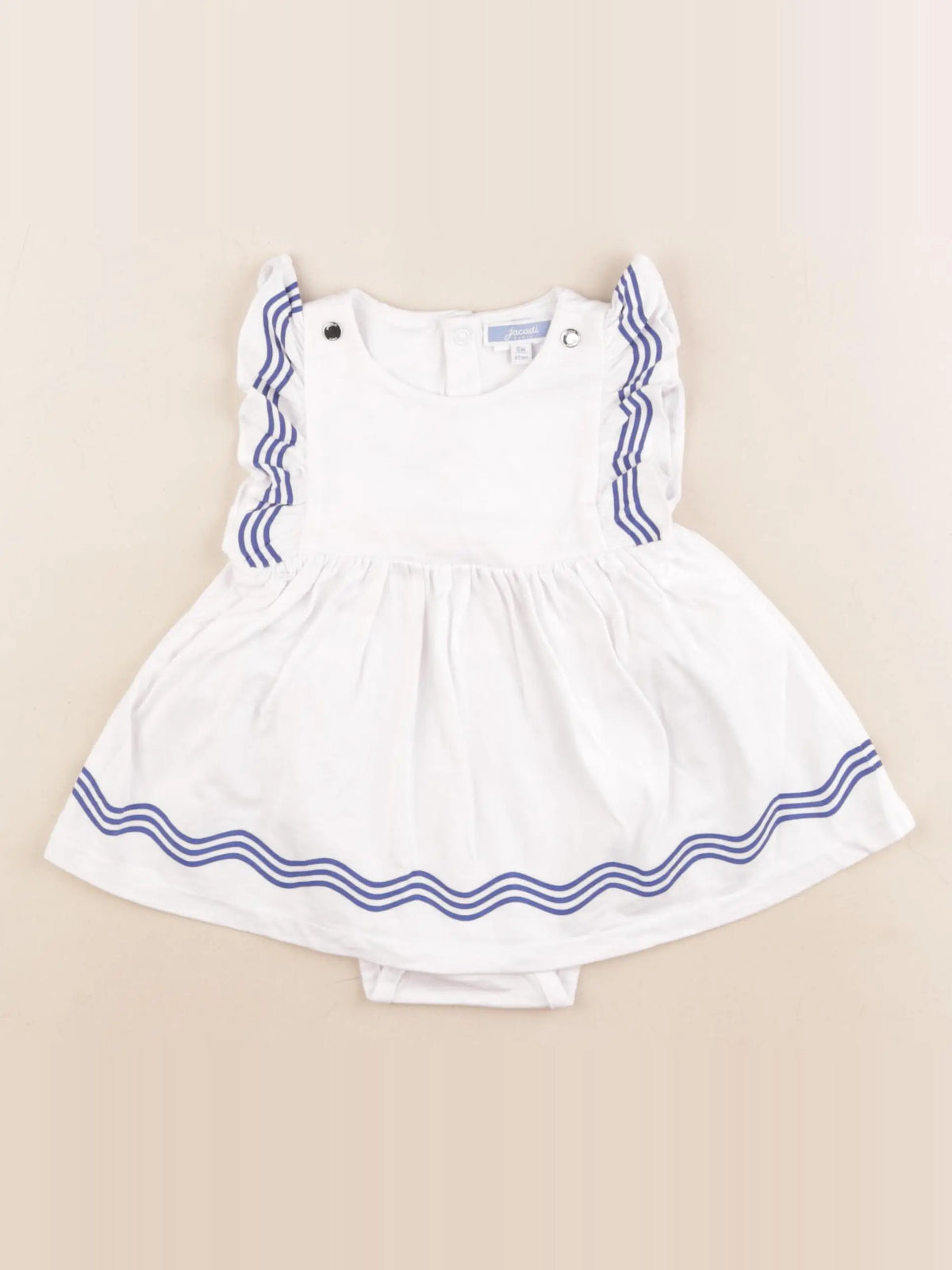 Jacadi - body robe bleu, blanc - 6 mois