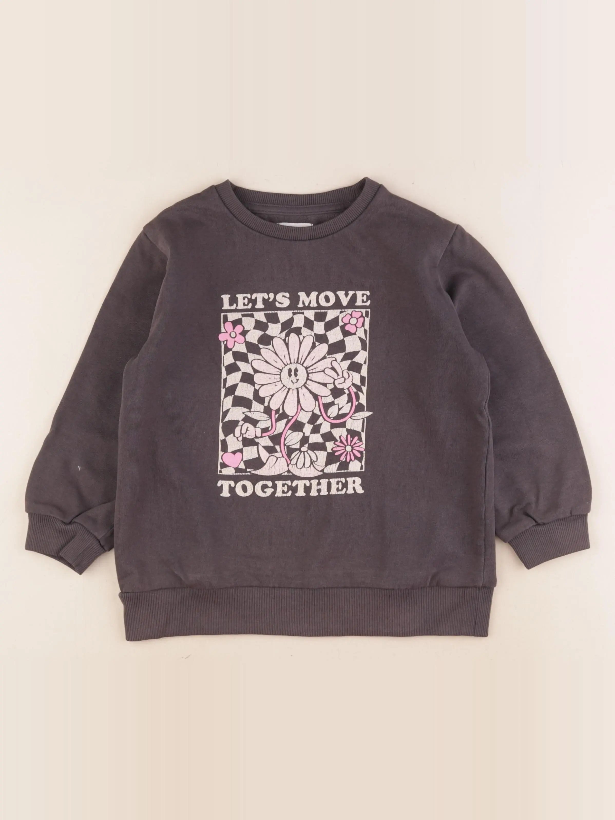Vertbaudet - sweat gris - 6 ans