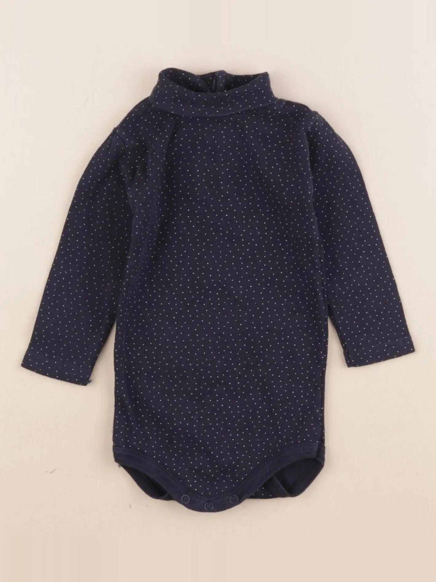 Petit Bateau - body à col bleu - 6 mois