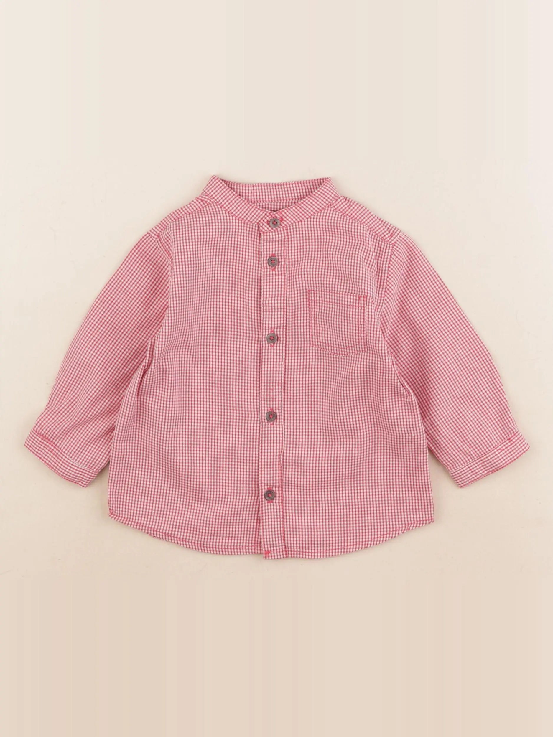 Boutchou - chemise rouge, blanc - 9 mois
