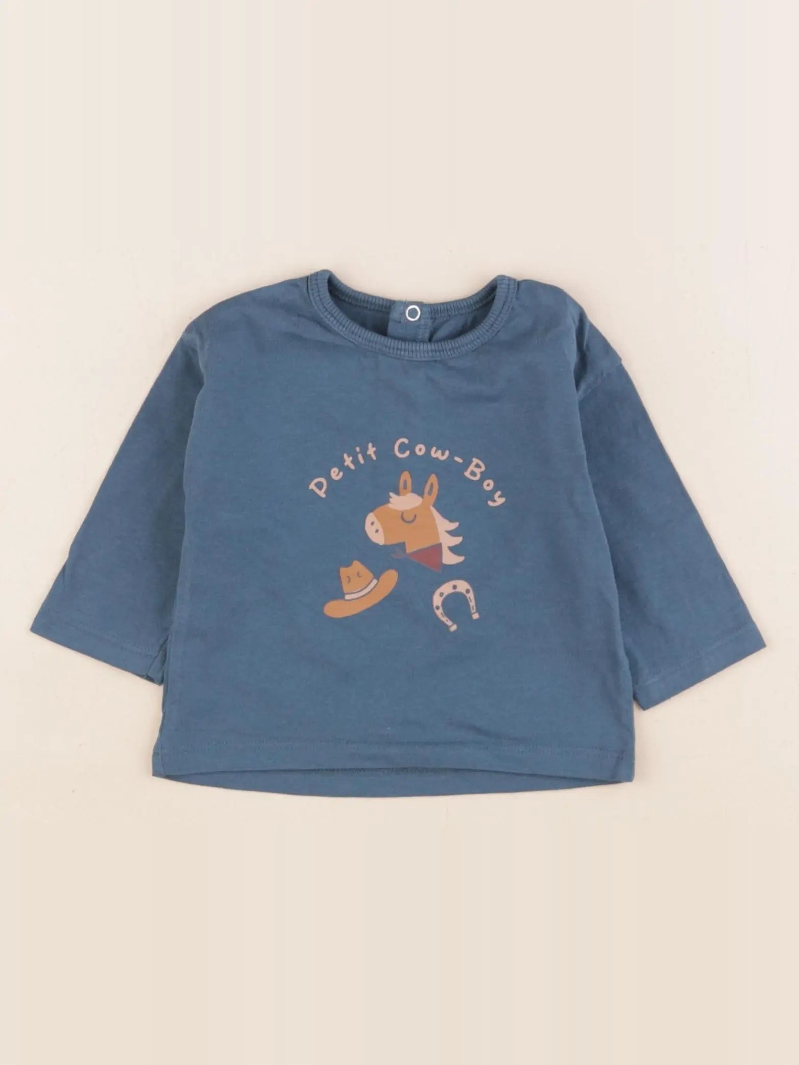 Vertbaudet - tee-shirt bleu - 3 mois