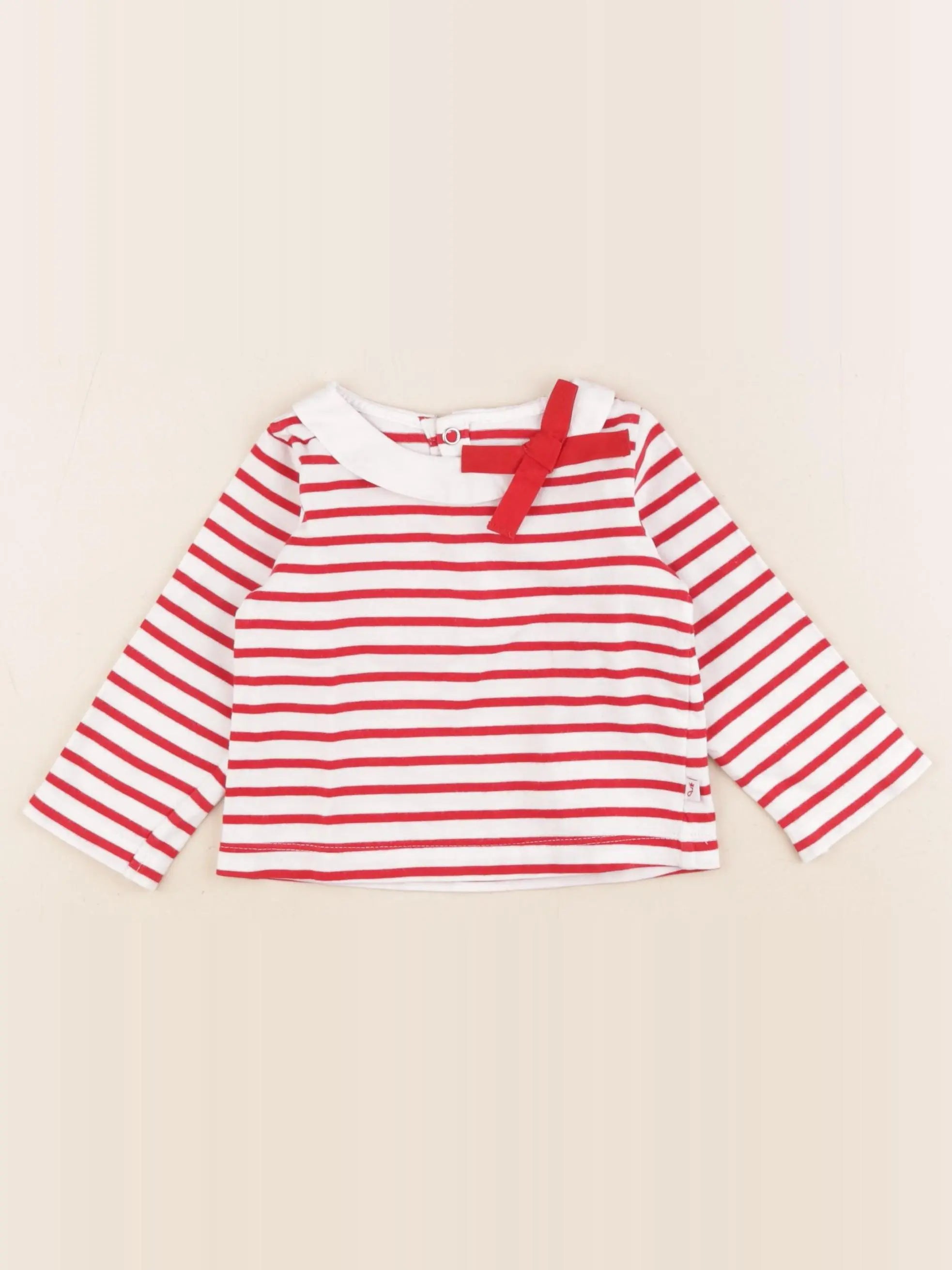 Jacadi - tee-shirt blanc, rouge - 12 mois