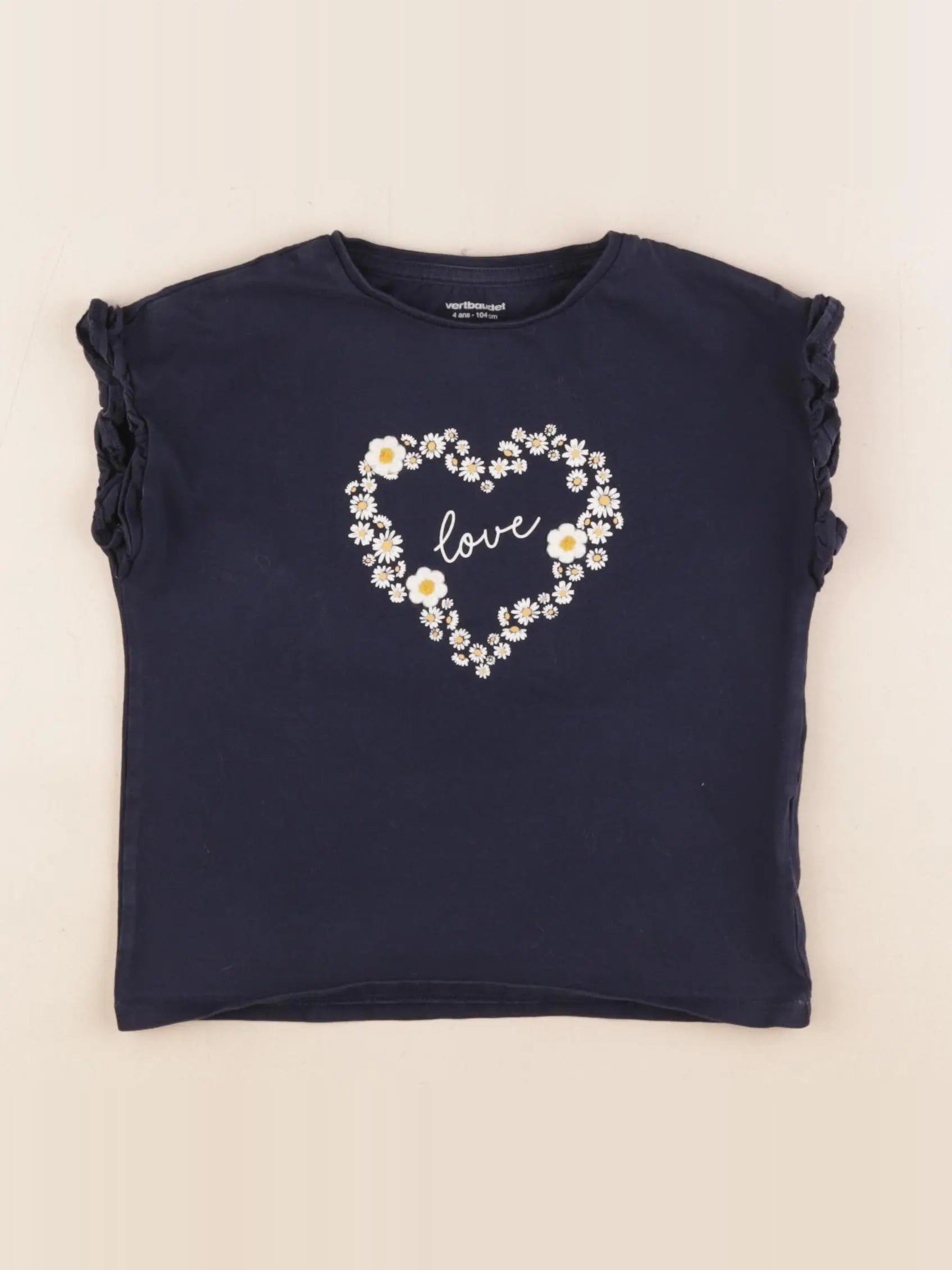 Vertbaudet - tee-shirt bleu - 4 ans