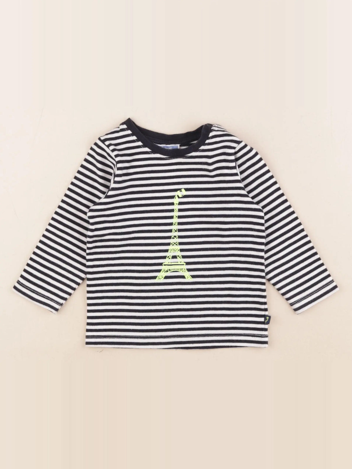 Jacadi - tee-shirt blanc, bleu - 12 mois