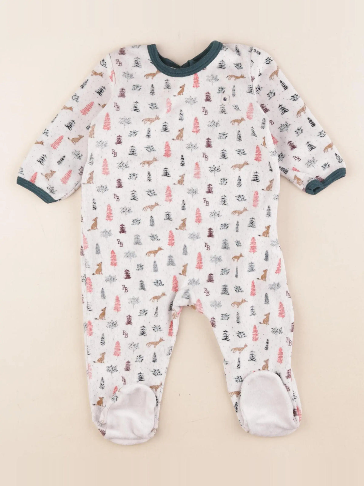 Petit Bateau - pyjama velours multicolore - 12 mois