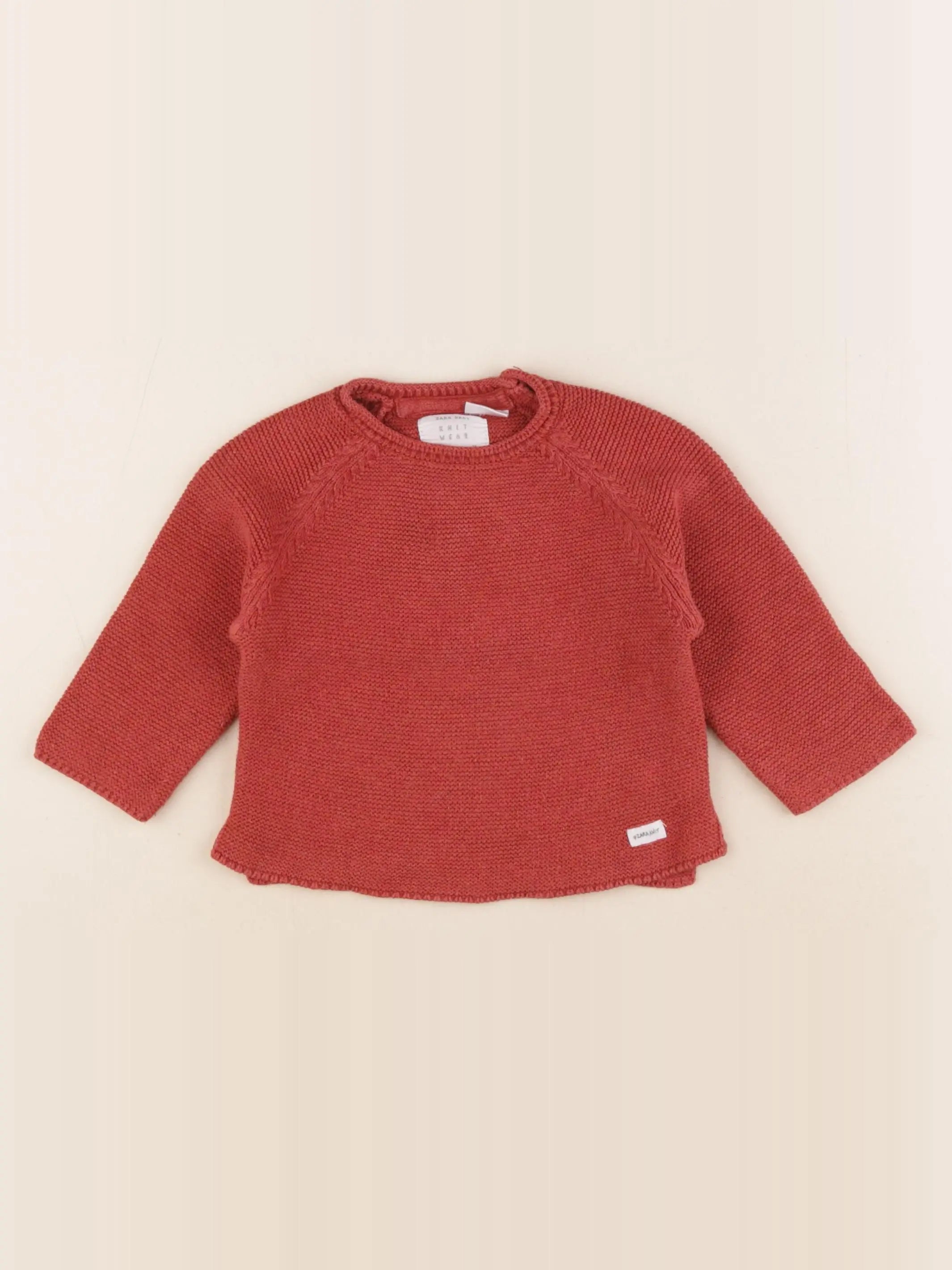 Zara - pull rouge - 6/9 mois
