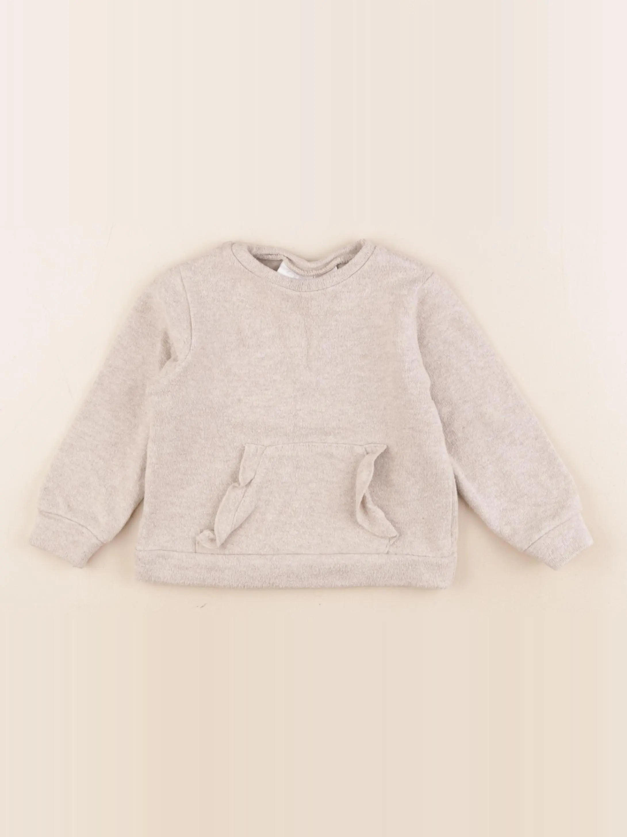 Zara - sweat beige - 9/12 mois