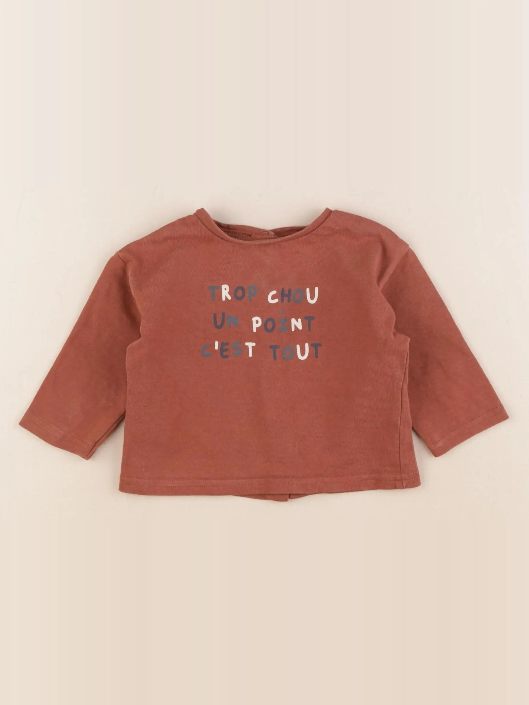 Vertbaudet - tee-shirt marron - 6 mois