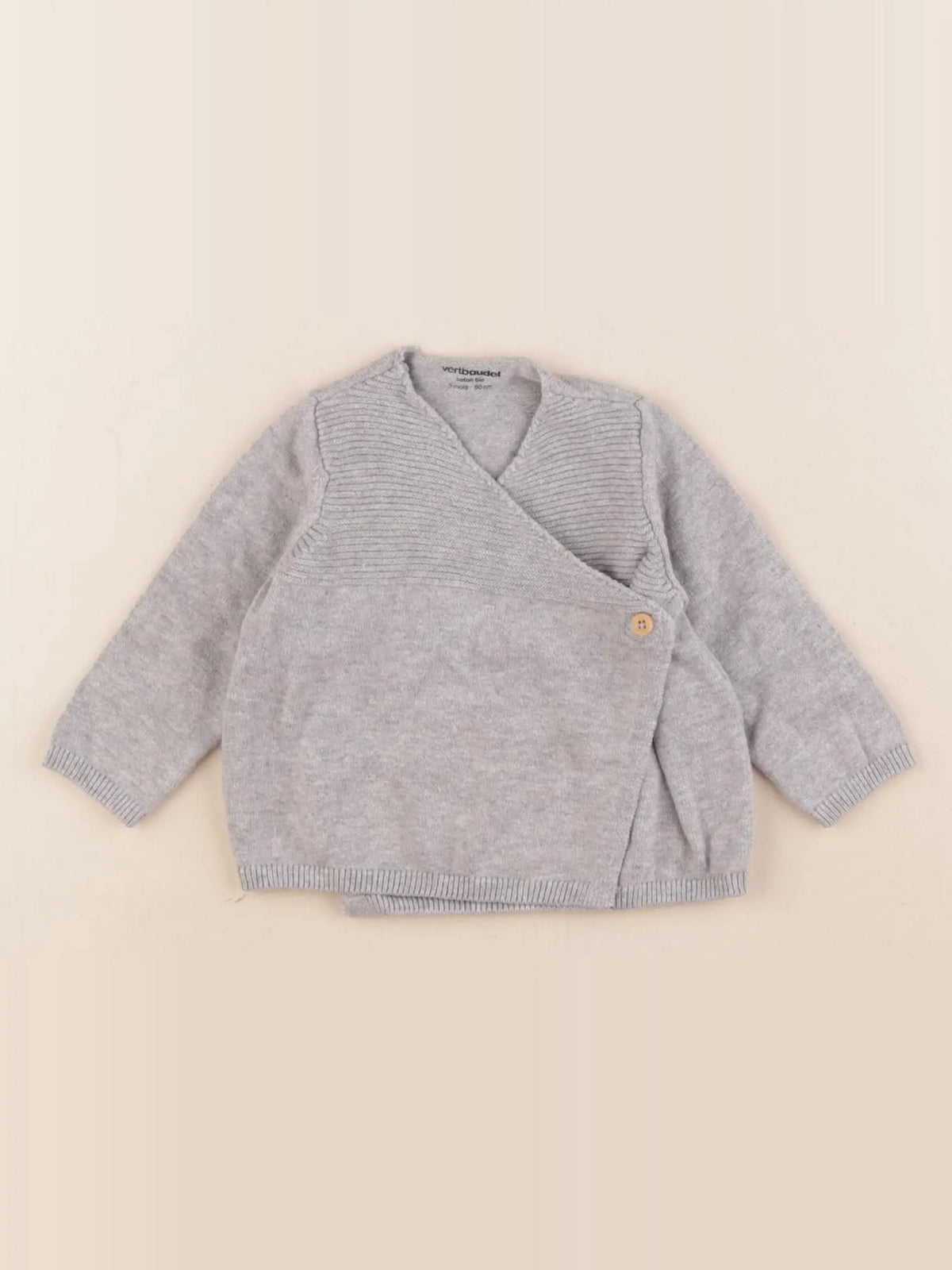 Vertbaudet - pull gris - 3 mois