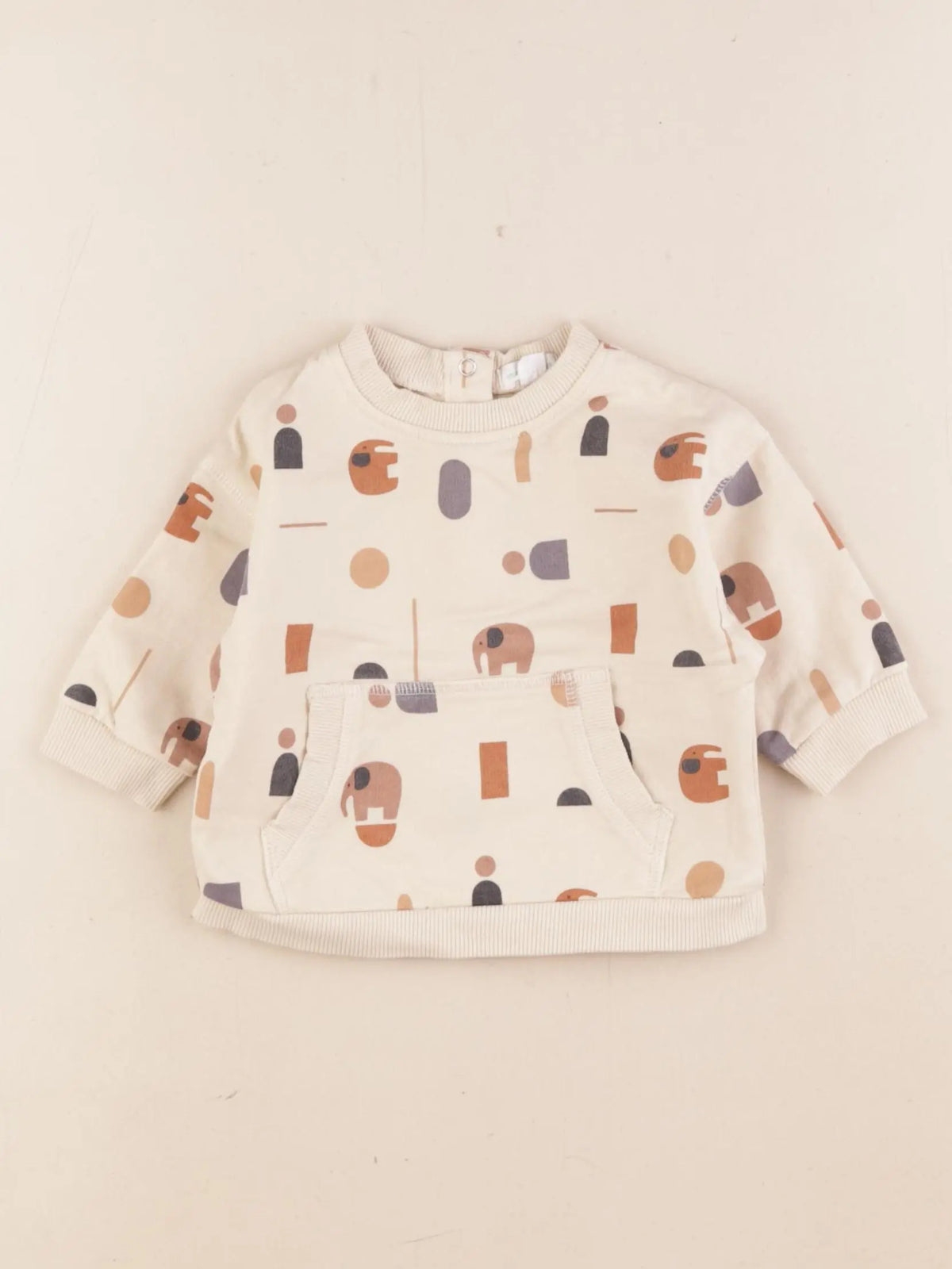 Vertbaudet - sweat beige - 6 mois