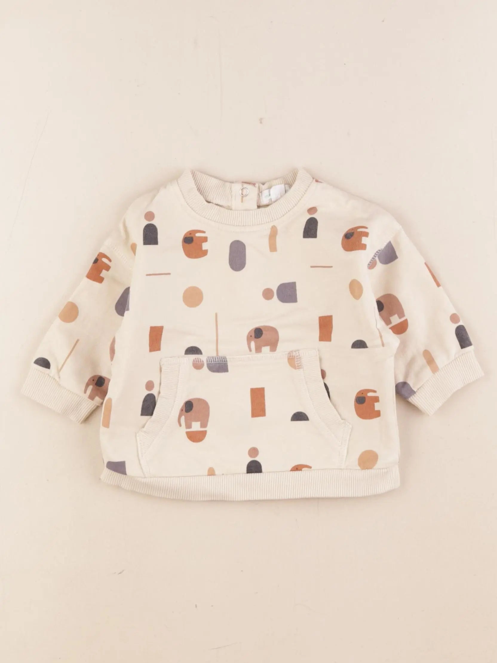 Vertbaudet - sweat beige - 6 mois