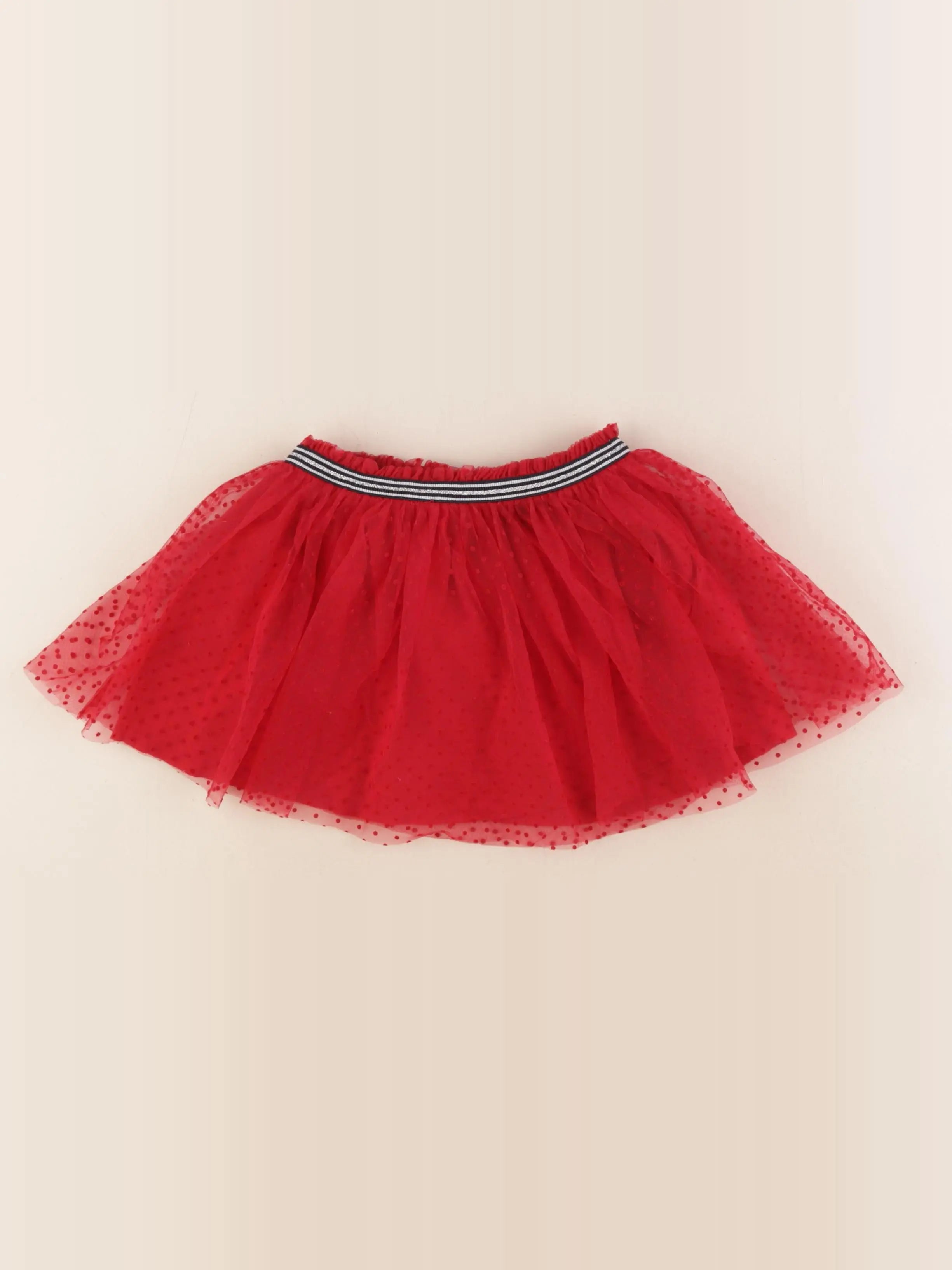 Petit Bateau - jupe rouge, argent - 5 ans