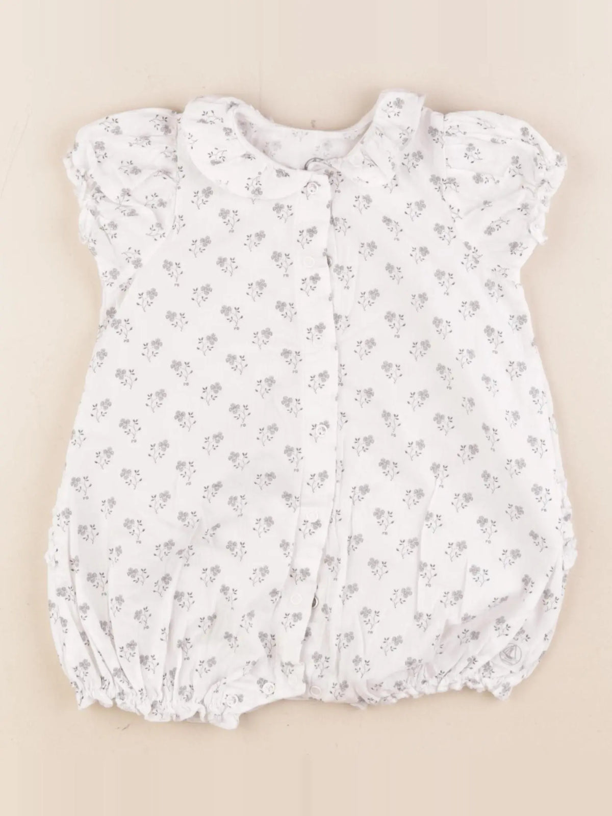 Petit Bateau - combinaison blanc, argent - 6 mois