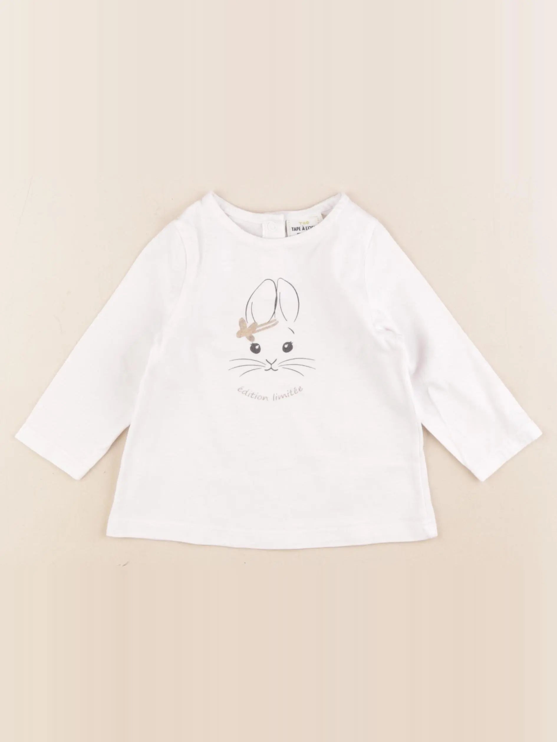 Tape à l'oeil - tee-shirt or, blanc - 9 mois