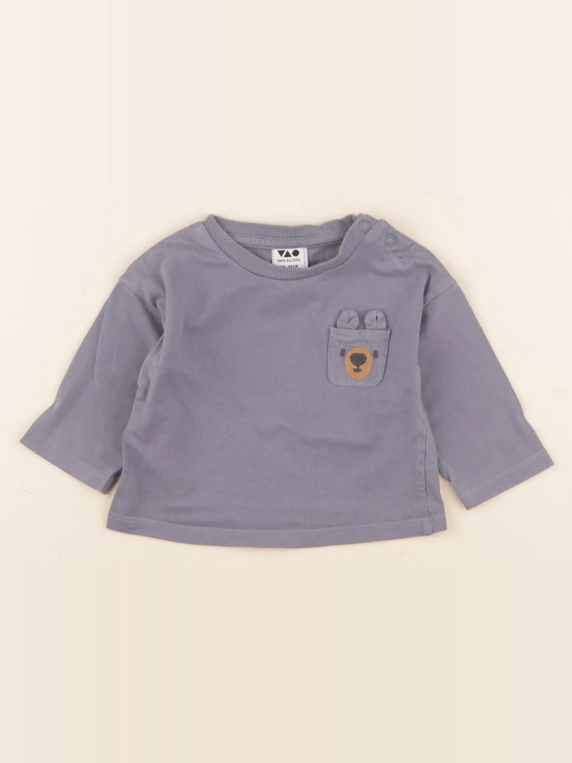 Tape à l'oeil - tee-shirt bleu - 6 mois