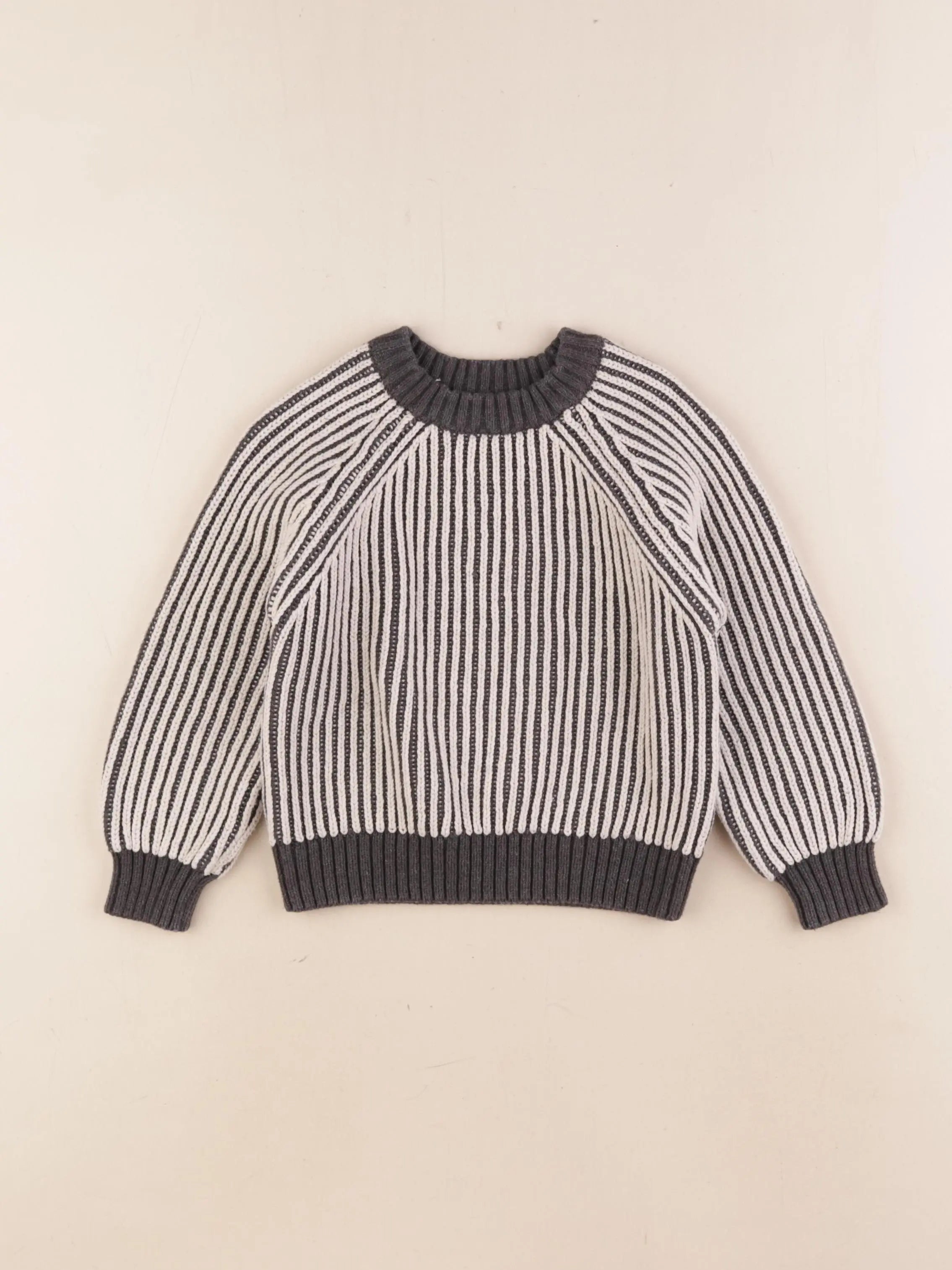 Vertbaudet - pull beige, gris - 4 ans