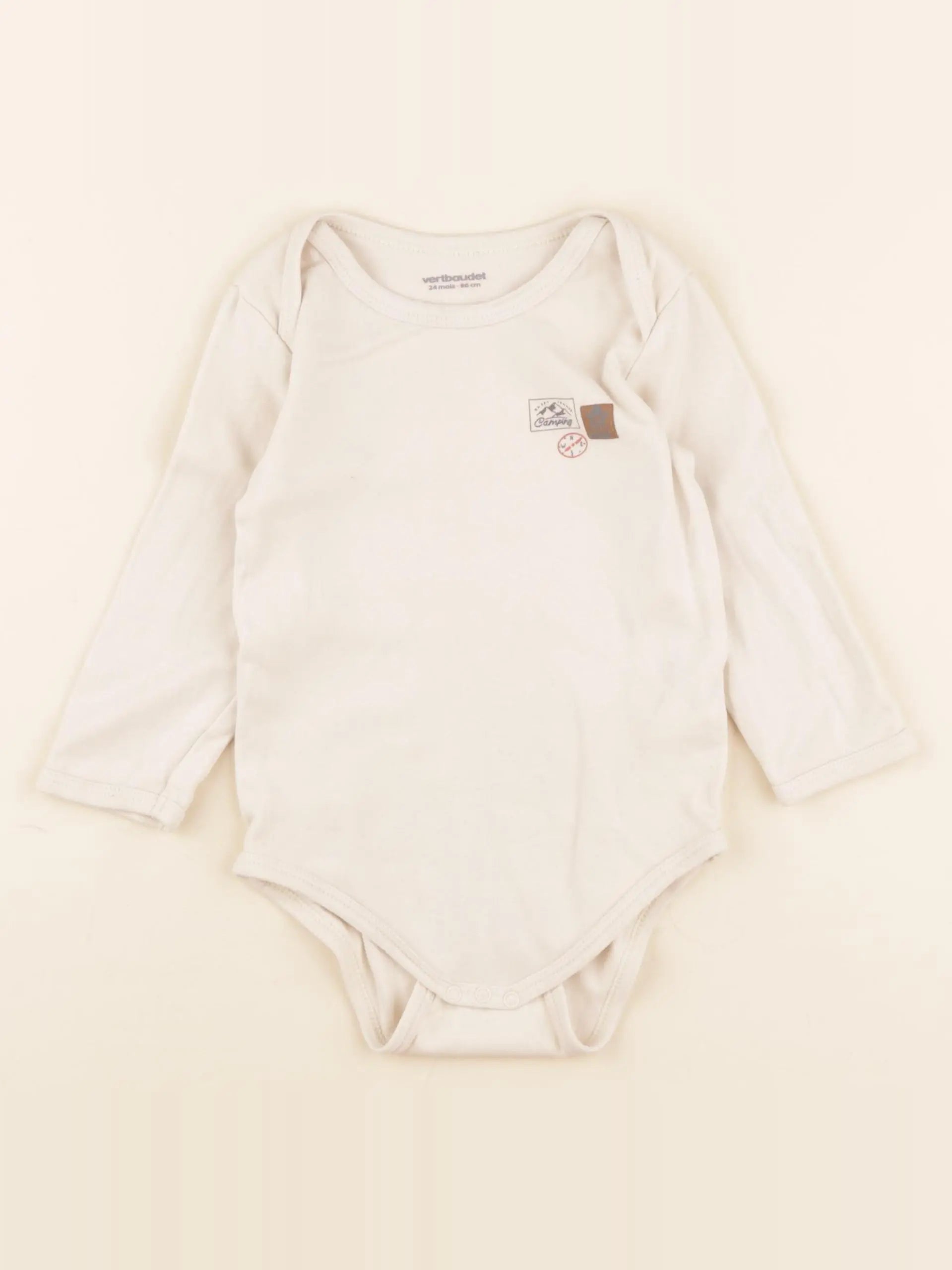 Vertbaudet - body beige - 24 mois